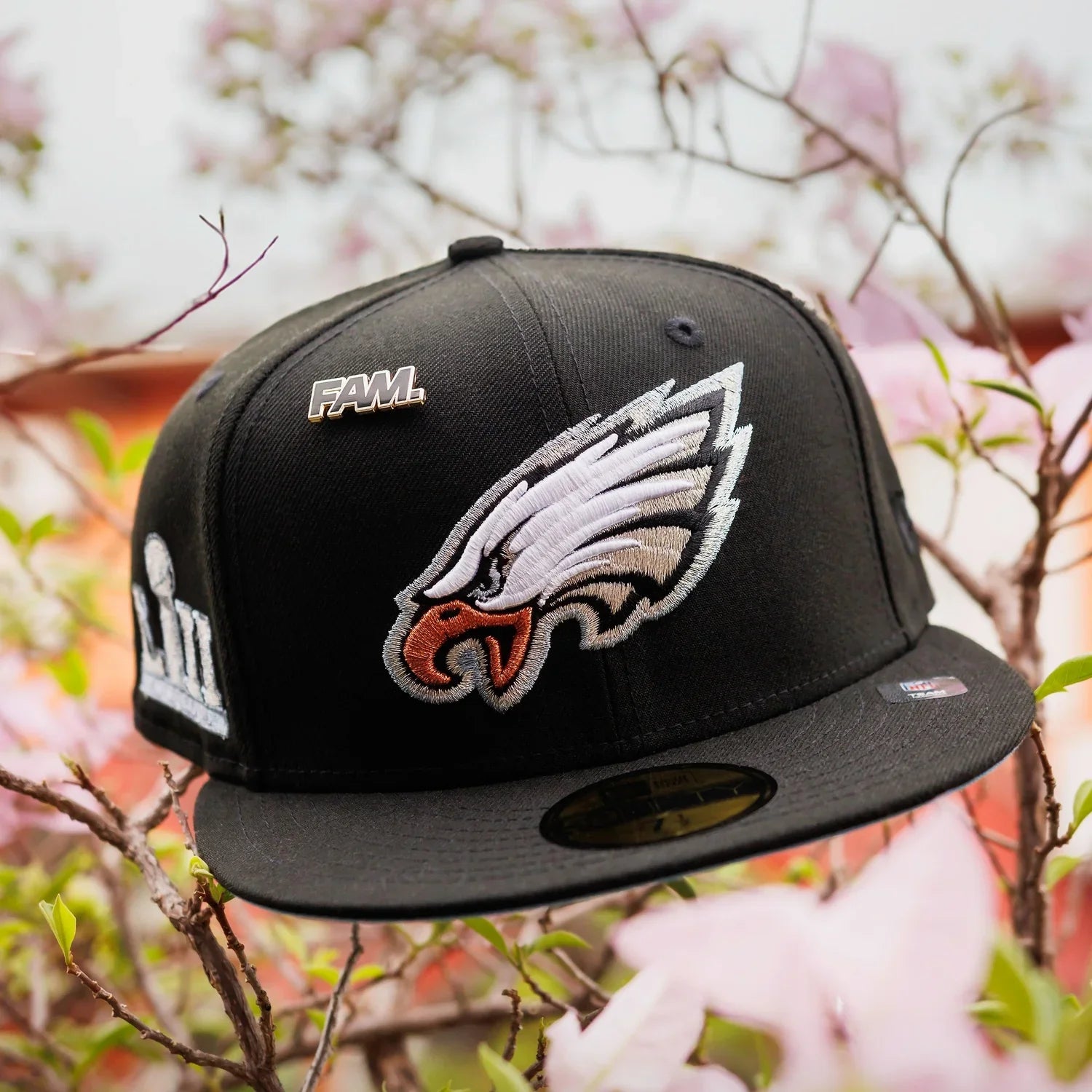 PHILADELPHIA EAGLES NFL BLACK BLUE UV NEW ERA 59FIFTY FITTED CAP