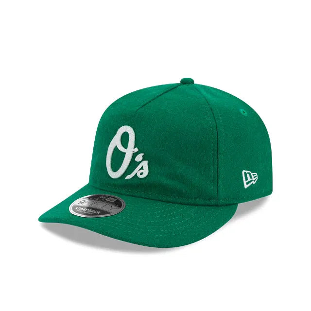 NEW ERA 9FIFTY MLB BALTIMORE ORIOLES KELLY GREEN RETRO CROWN