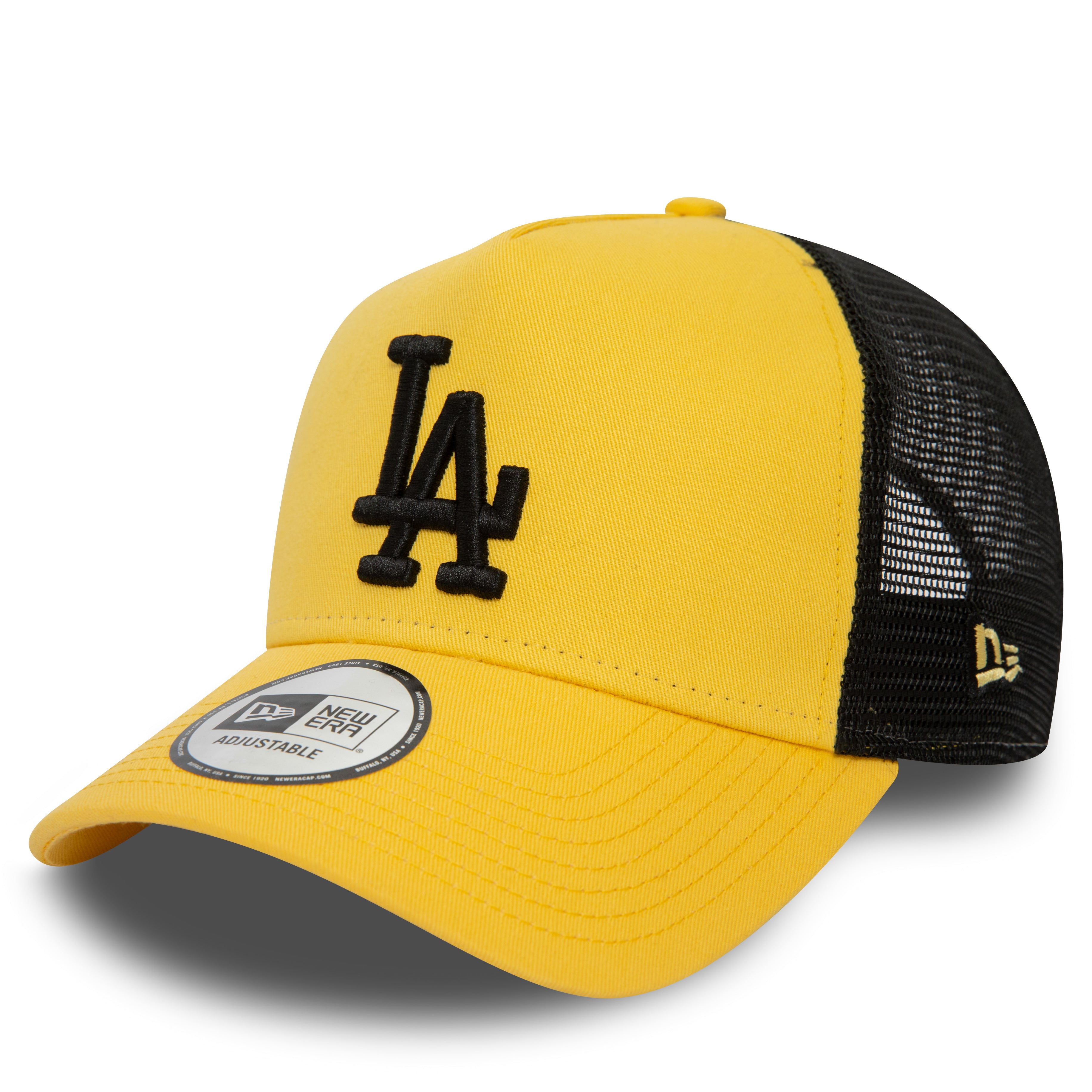 NEW ERA 9FORTY MLB LEAGUE ESSENTIAL LOS ANGELES DODGERS A-FRAME YELLOW TRUCKER