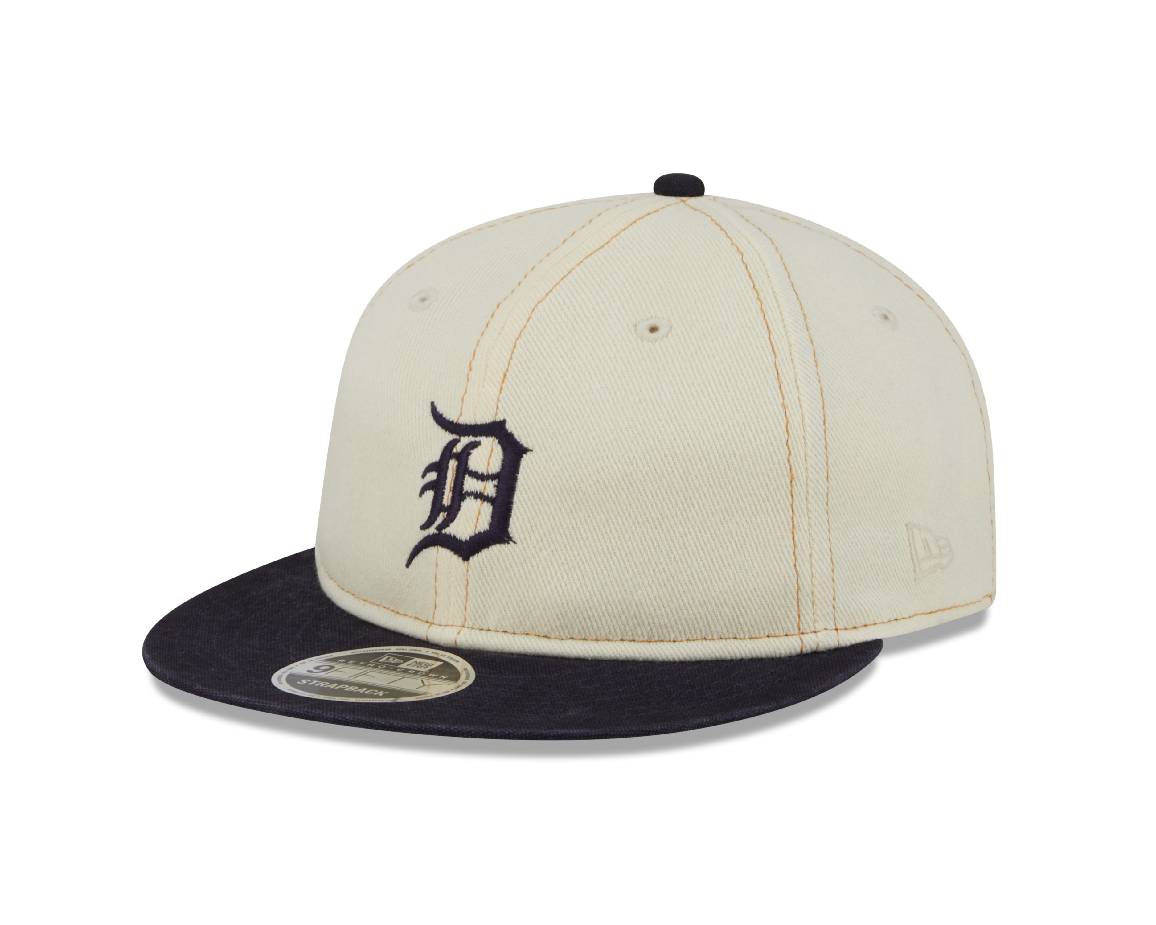 NEW ERA RC9FIFTY OF MLB DETROIT TIGERS CHROME DENIM STRAPBACK CAP