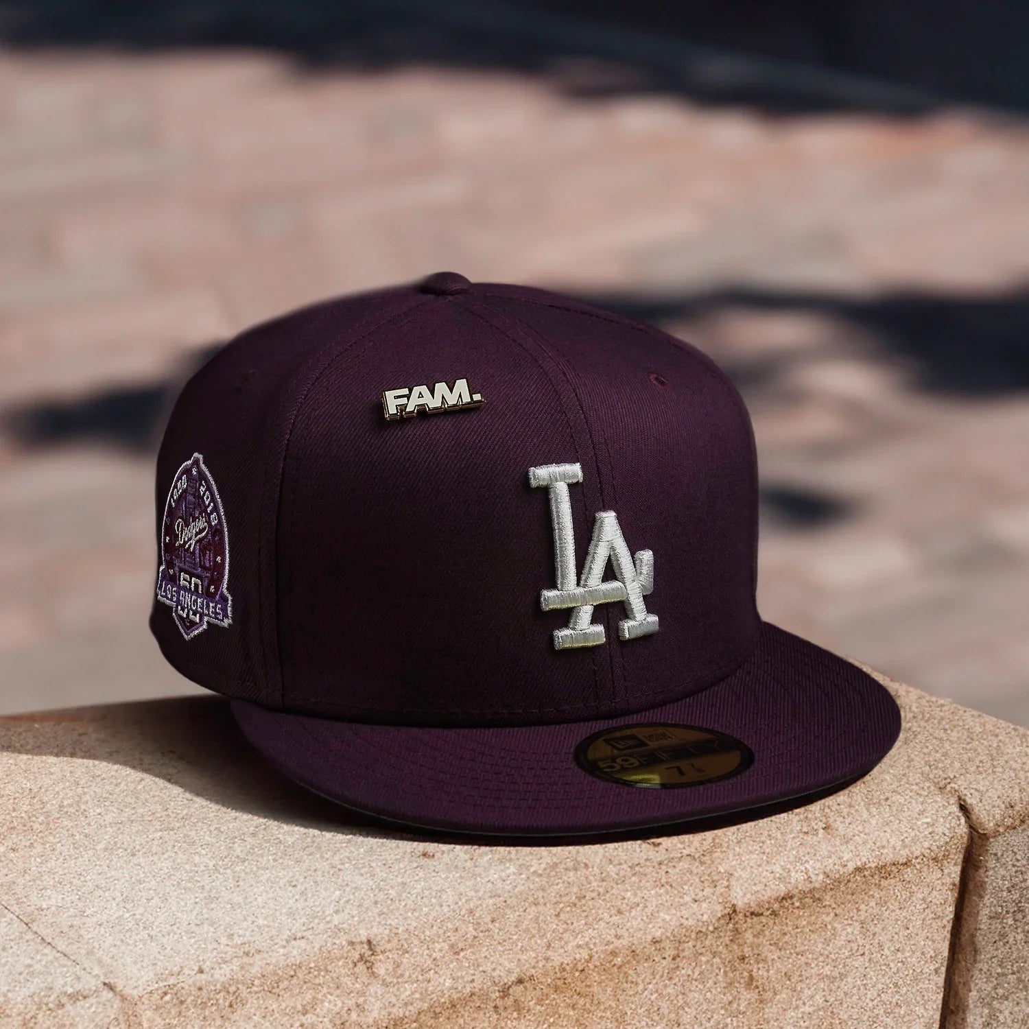 NEW ERA 59FIFTY MLB 60TH ANNIVERSARY LOS ANGELES DODGERS PLUM GRAY U