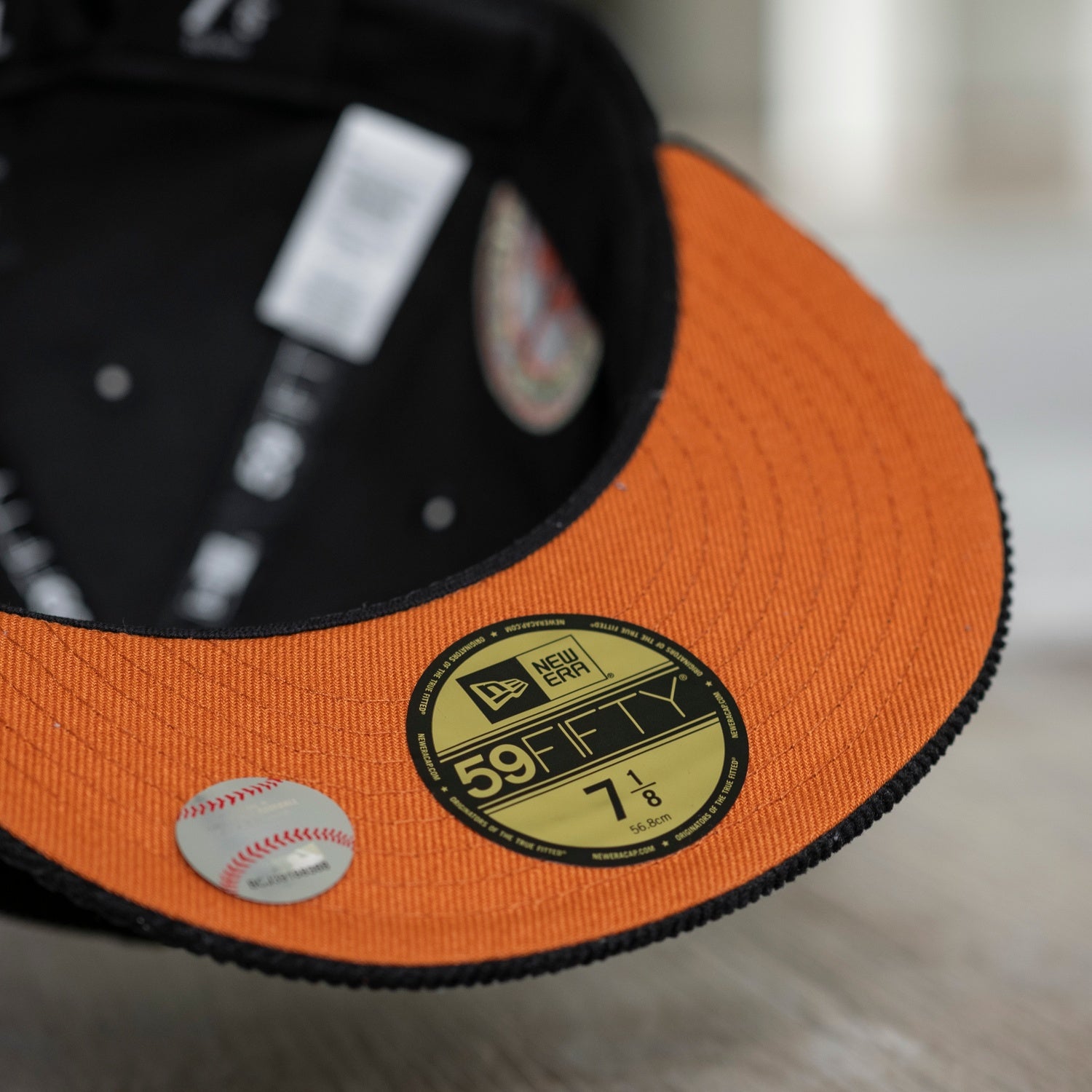 NEW ERA 59FIFTY MLB DETROIT TIGERS 50TH ANNIVERSARY CORD BLACK / FIGHT ORANGE UV FITTED CAP