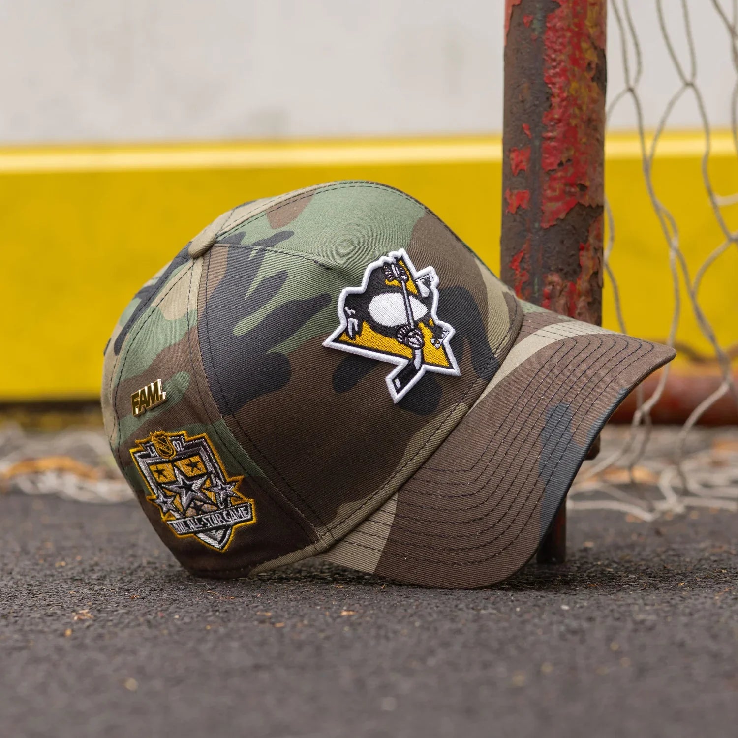 EXCLUSIVE PITTSBURGH PENGUINS NHL CAMO YELLOW UV NEW ERA 9FORTY A-FR