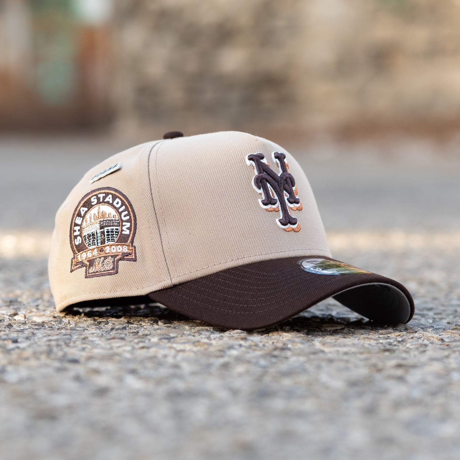 NEW YORK METS MLB CAMEL WOOD TWO ONE GRAY UV NEW ERA 9FORTY A-FRAME