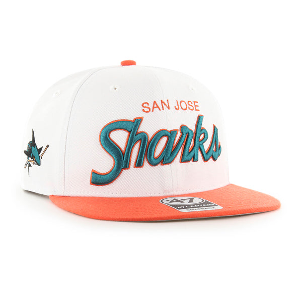 47 Brand San Jose Sharks Sure Shot 2-tone Snapback Cap in White