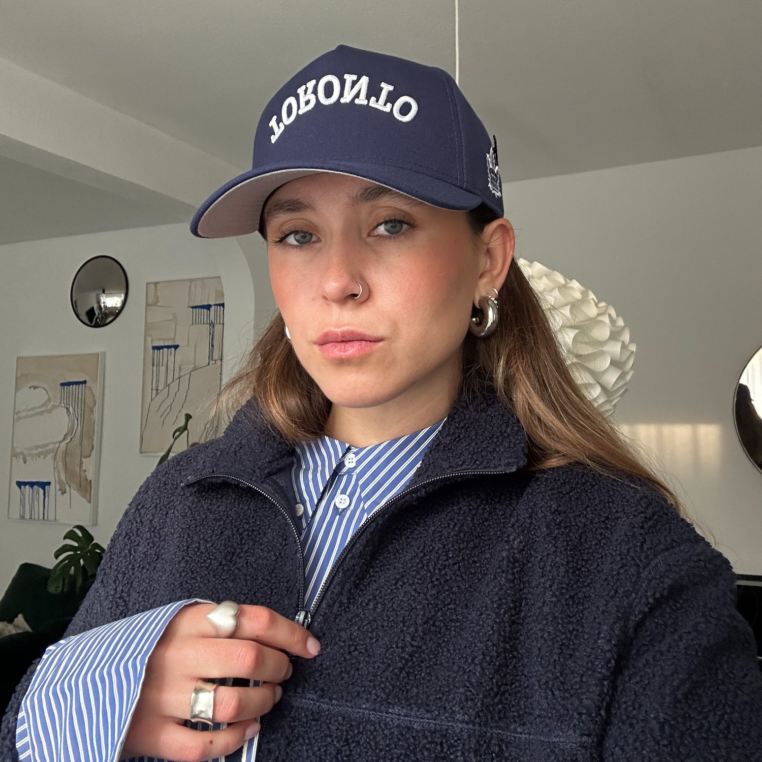 TORONTO MAPLE LEAFS UPSIDE DOWN SCRIPT NHL NAVY GRAY UV / NEW ERA 9FORTY A-FRAME