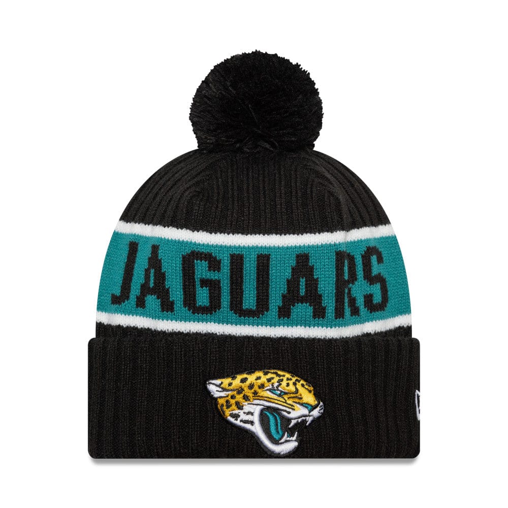 JACKSONVILLE JAGUARS NFL BLACK TURQUOISE / NEW ERA BLACK BEANIE KNIT
