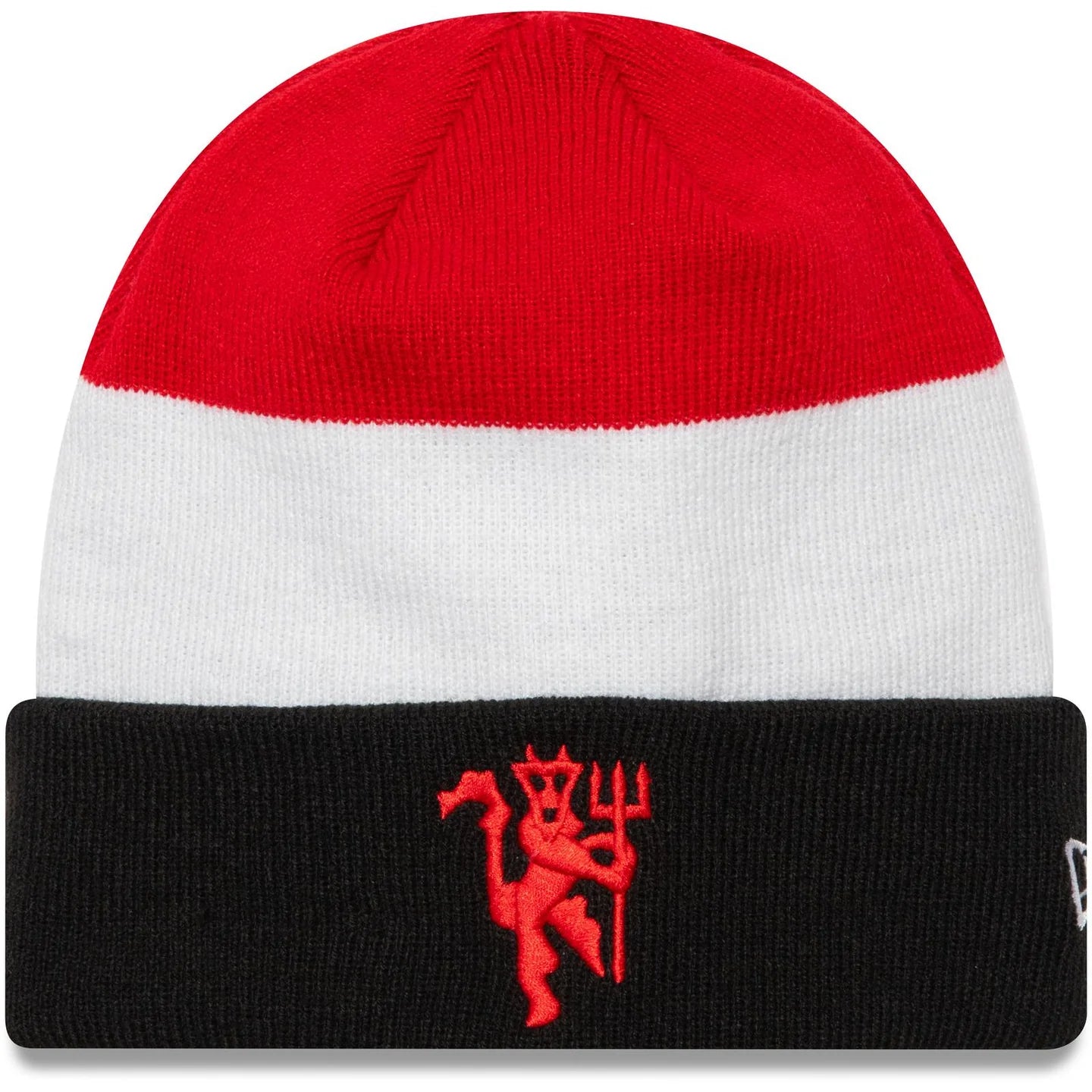 MANCHESTER UNITED BLACK WHITE RED / NEW ERA BEANIE KNIT