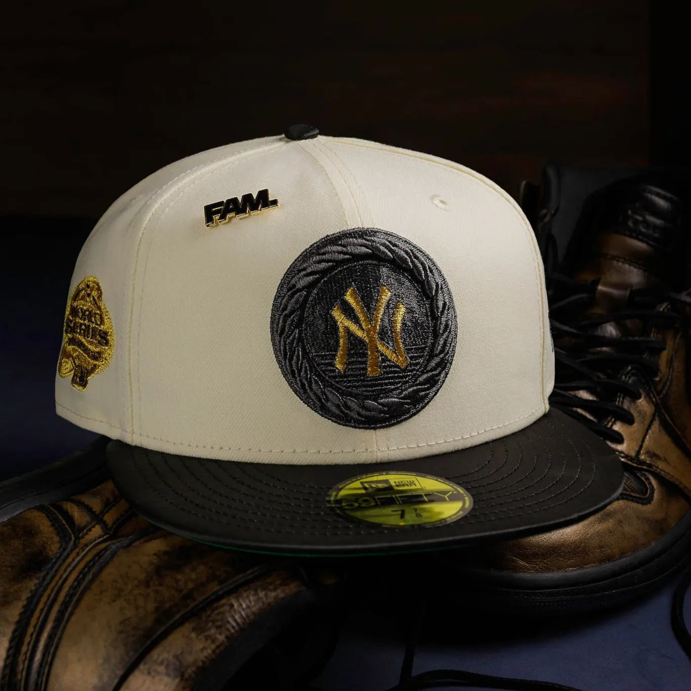 NEW ERA 59FIFTY MLB NEW YORK YANKEES WORLD SERIES 100TH ANNIVERSARY TWO TONE / KELLY GREEN UV FITTED CAP - FAM