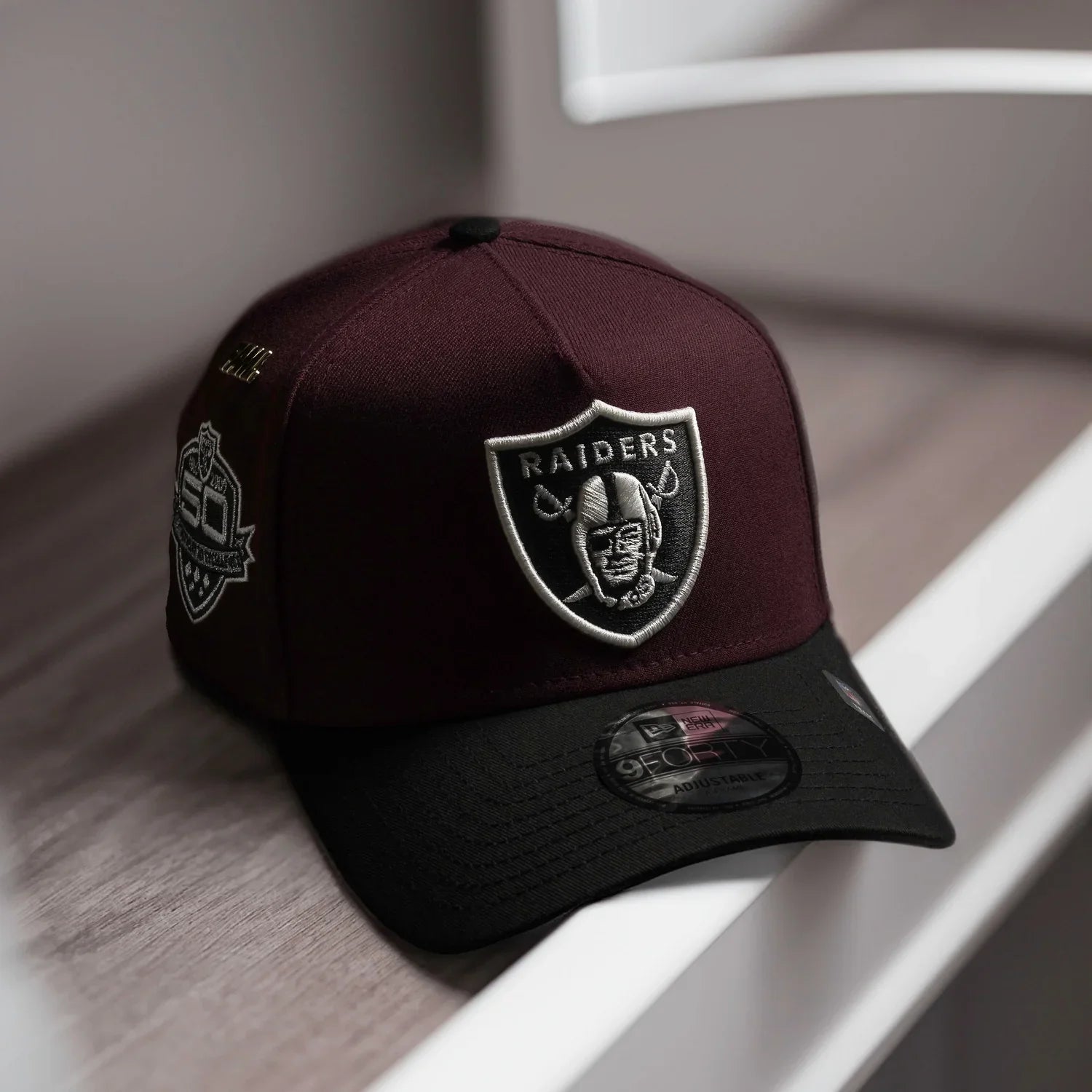 LAS VEGAS RAIDERS NFL MAROON GRAY UV / NEW ERA 9FORTY A-FRAME