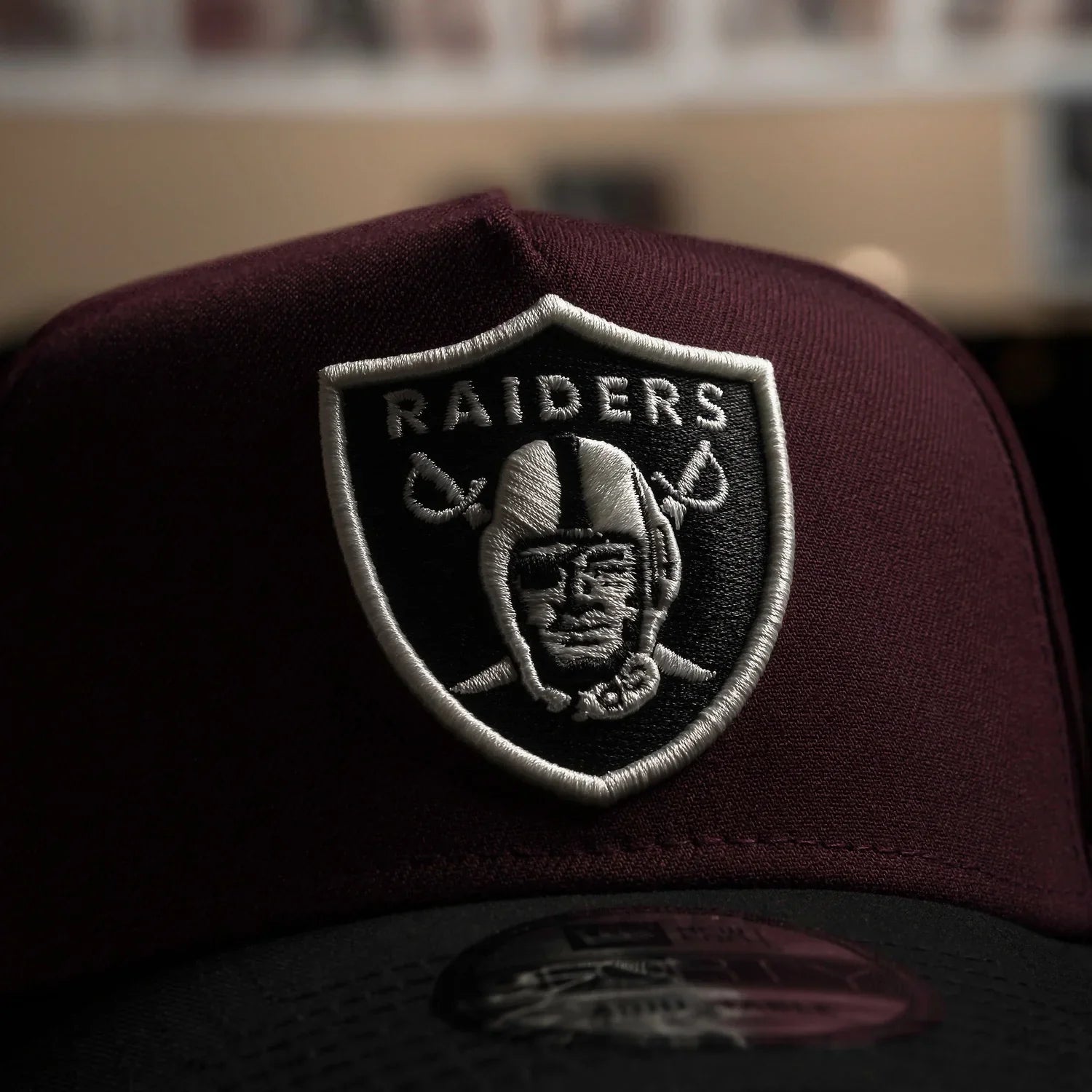 LAS VEGAS RAIDERS NFL MAROON GRAY UV NEW ERA 9FORTY A-FRAME