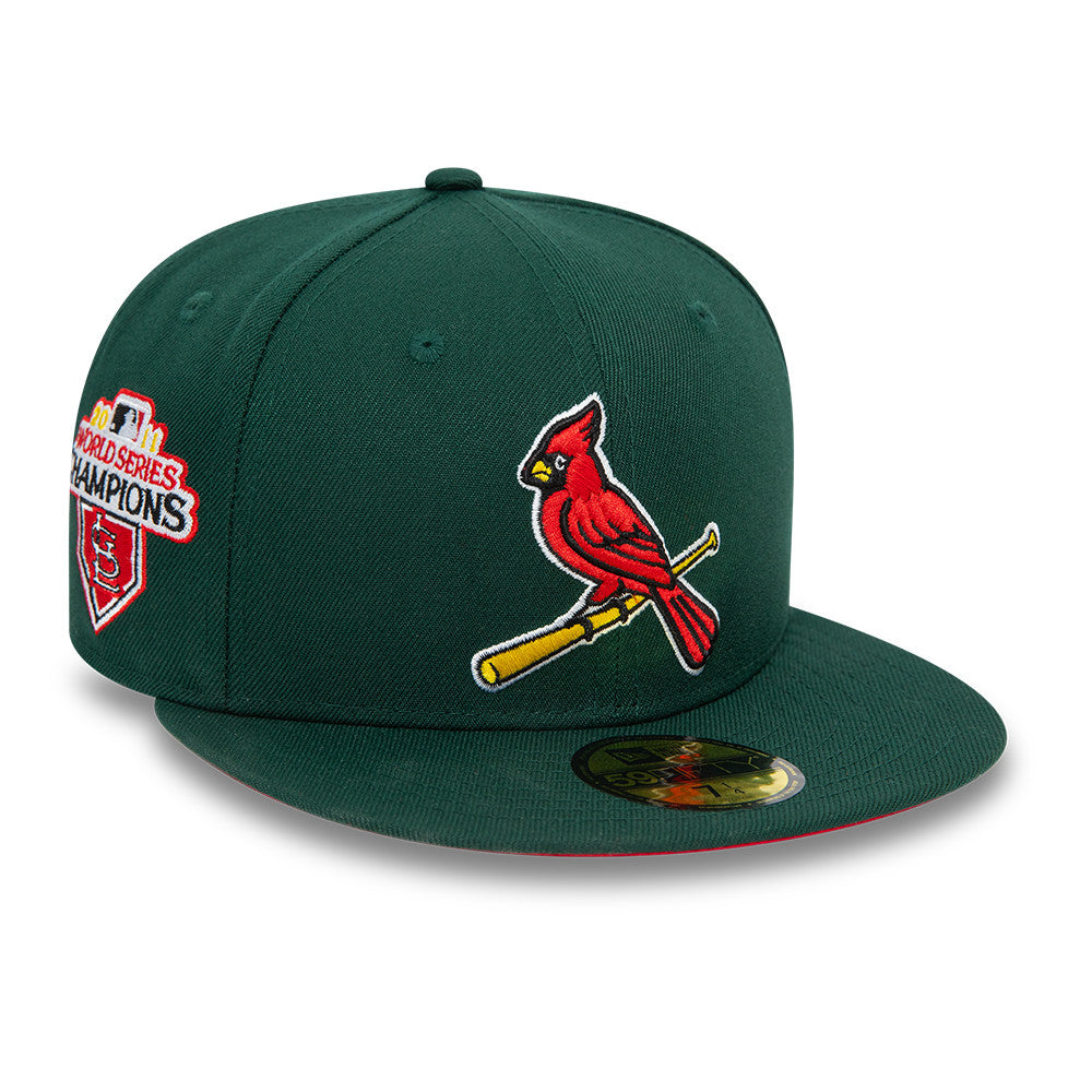 NEW ERA 59FIFTY MLB PATCH COOP ST. LOUIS CARDINALS DARK GREEN FITTED CAP