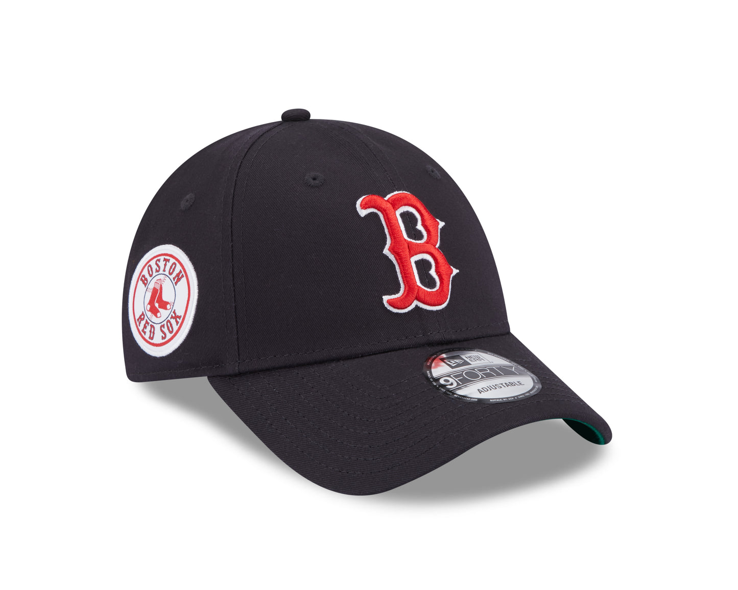 NEW ERA 9FORTY BOSTON RED SOX TEAM SIDE PATCH BLACK / KELLY GREEN UV CAP