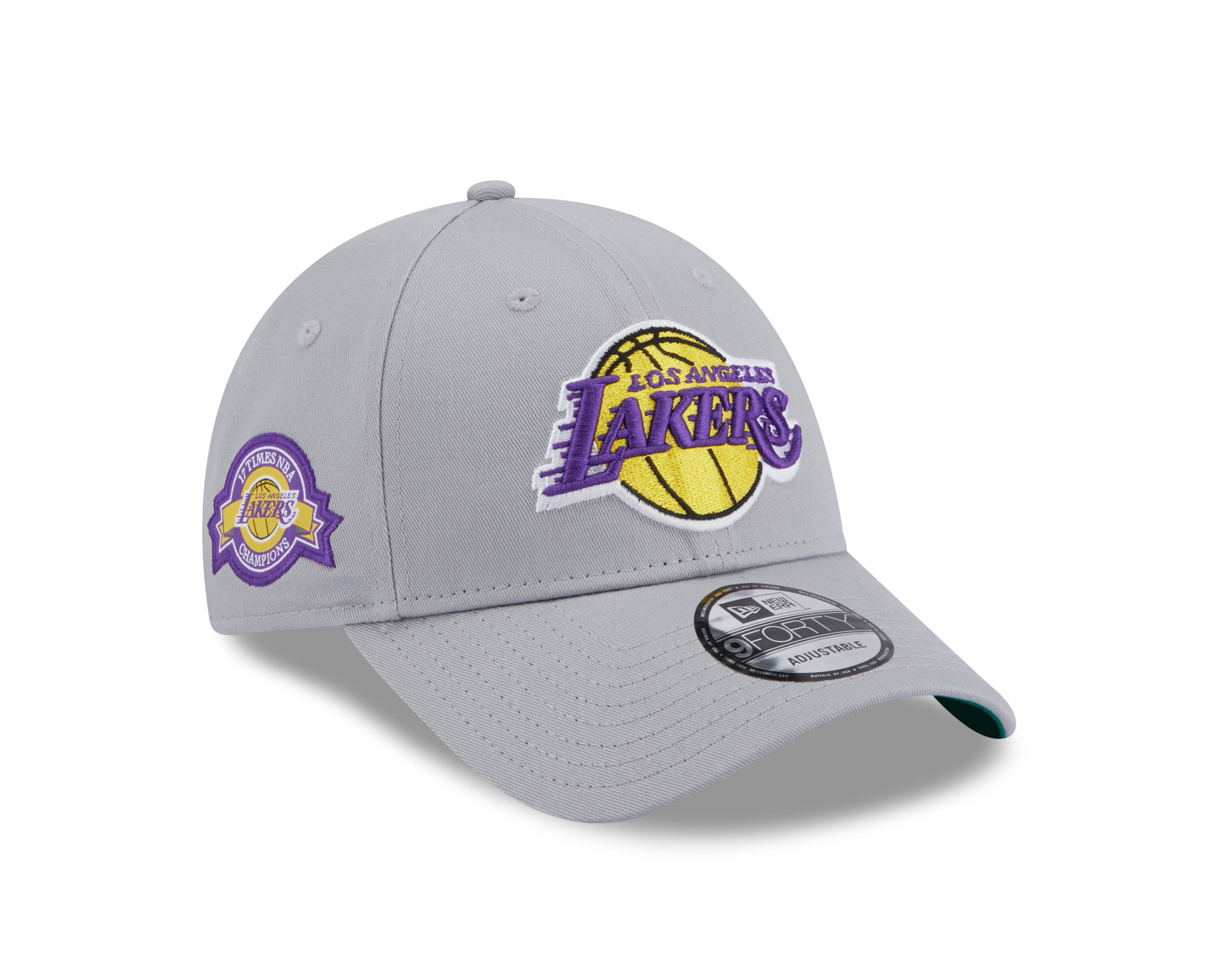 NEW ERA 9FORTY LOS ANGELES LAKERS 17 TIMES NBA CHAMPIONS GREY / KELLY GREEN CAP