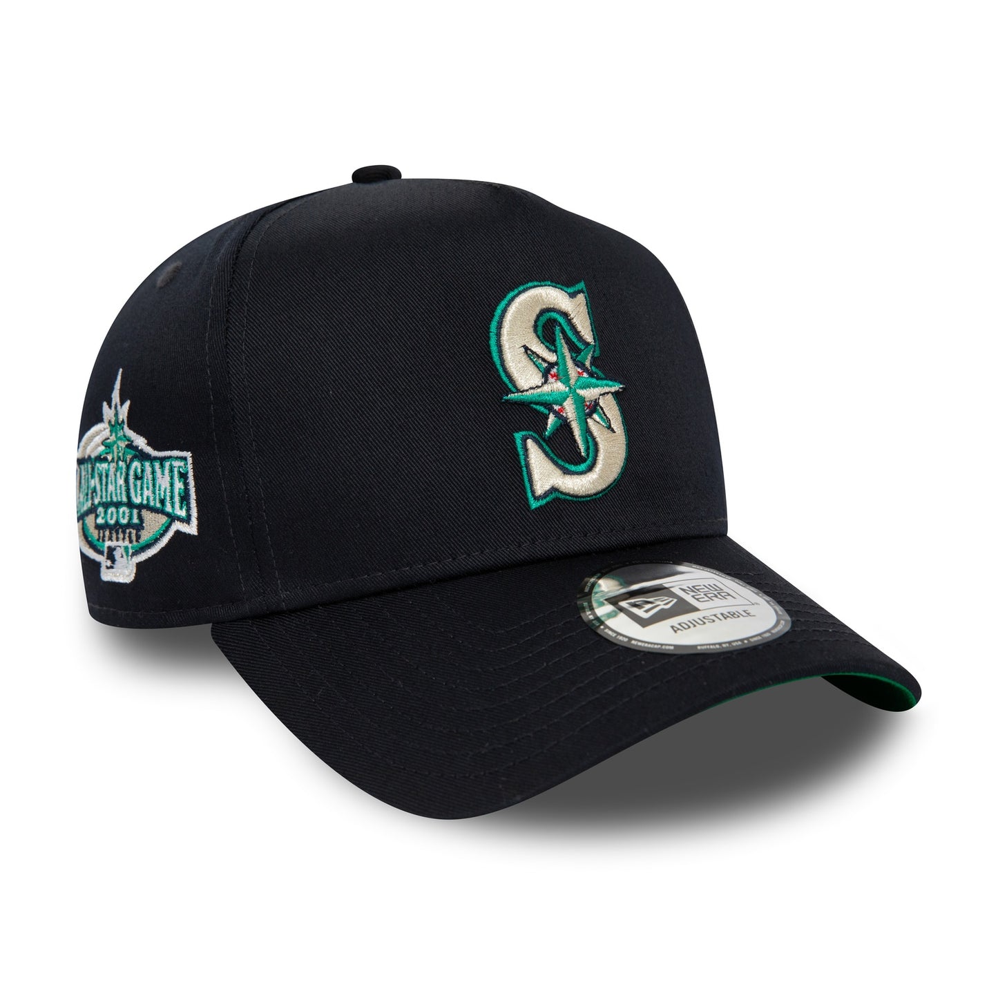 NEW ERA 9FORTY A-FRAME MLB SEATTLE MARINERS ALL STAR GAME 2001 NAVY / KELLY GREEN UV SNAPBACK CAP
