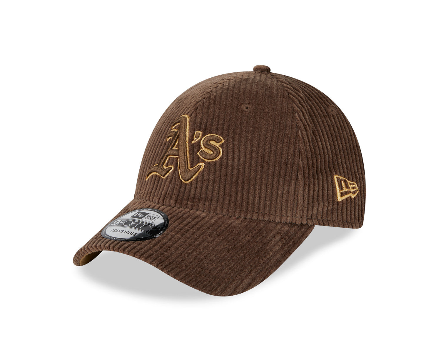 NEW ERA 9FORTY MLB OAKLAND ATHLETICS WIDE CORD BROWN CAP