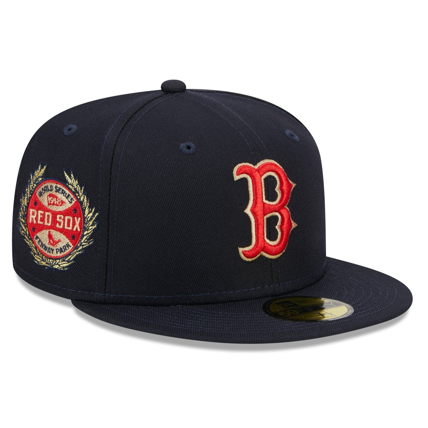 NEW ERA 59FIFTY MLB BOSTON RED SOX WORLD SERIES 1918 NAVY / GREEN UV F