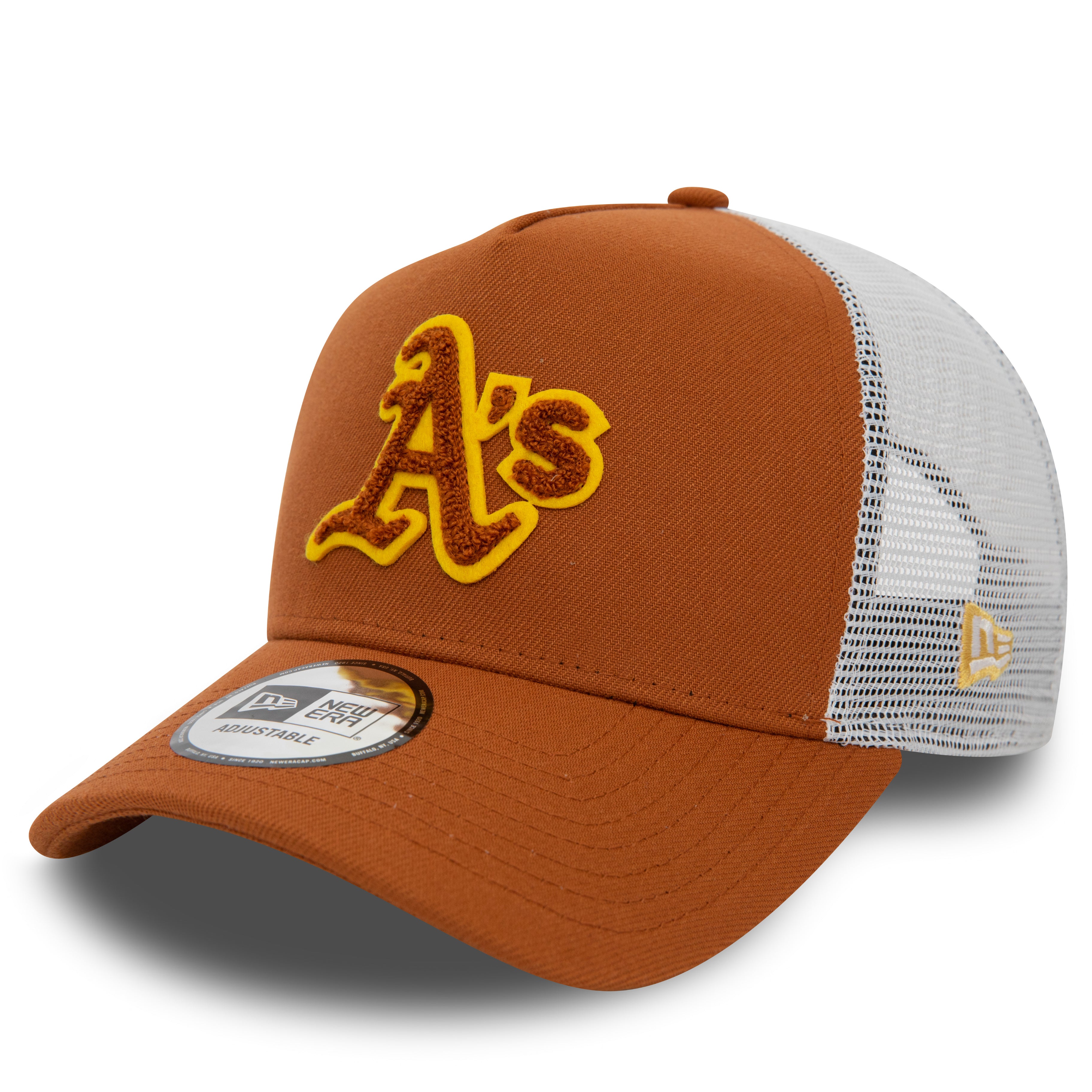 NEW ERA 9FORTY MLB BOUCLE OAKLAND ATHLETICS A-FRAME MED BROWN TRUCKER