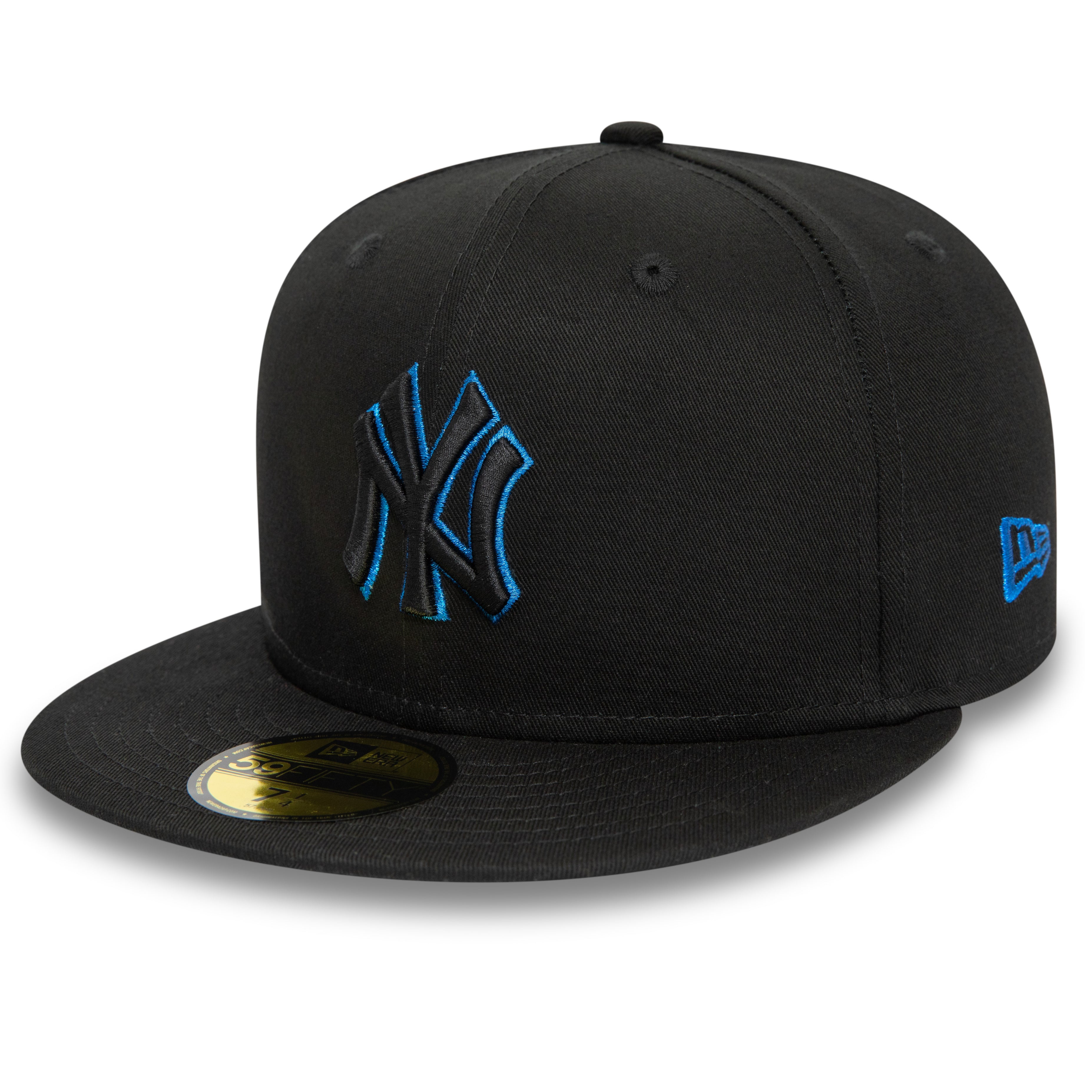 NEW ERA 59FIFTY MLB NEW YORK YANKEES METALLIC OUTLINE BLACK FITTED CAP