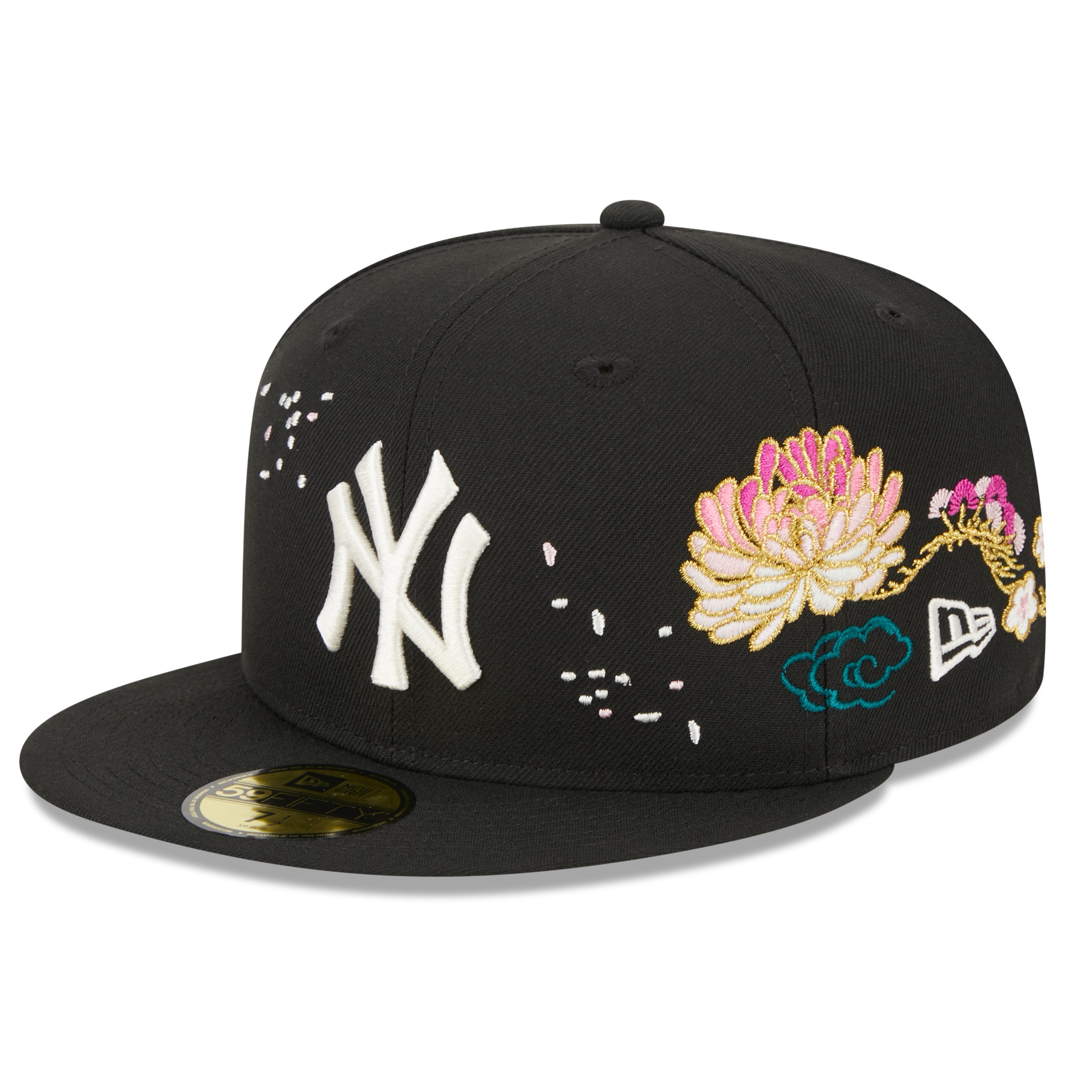 NEW ERA 59FIFTY MLB NEW YORK YANKEES CHERRY BLOSSOM BLACK / GREY UV FITTED CAP