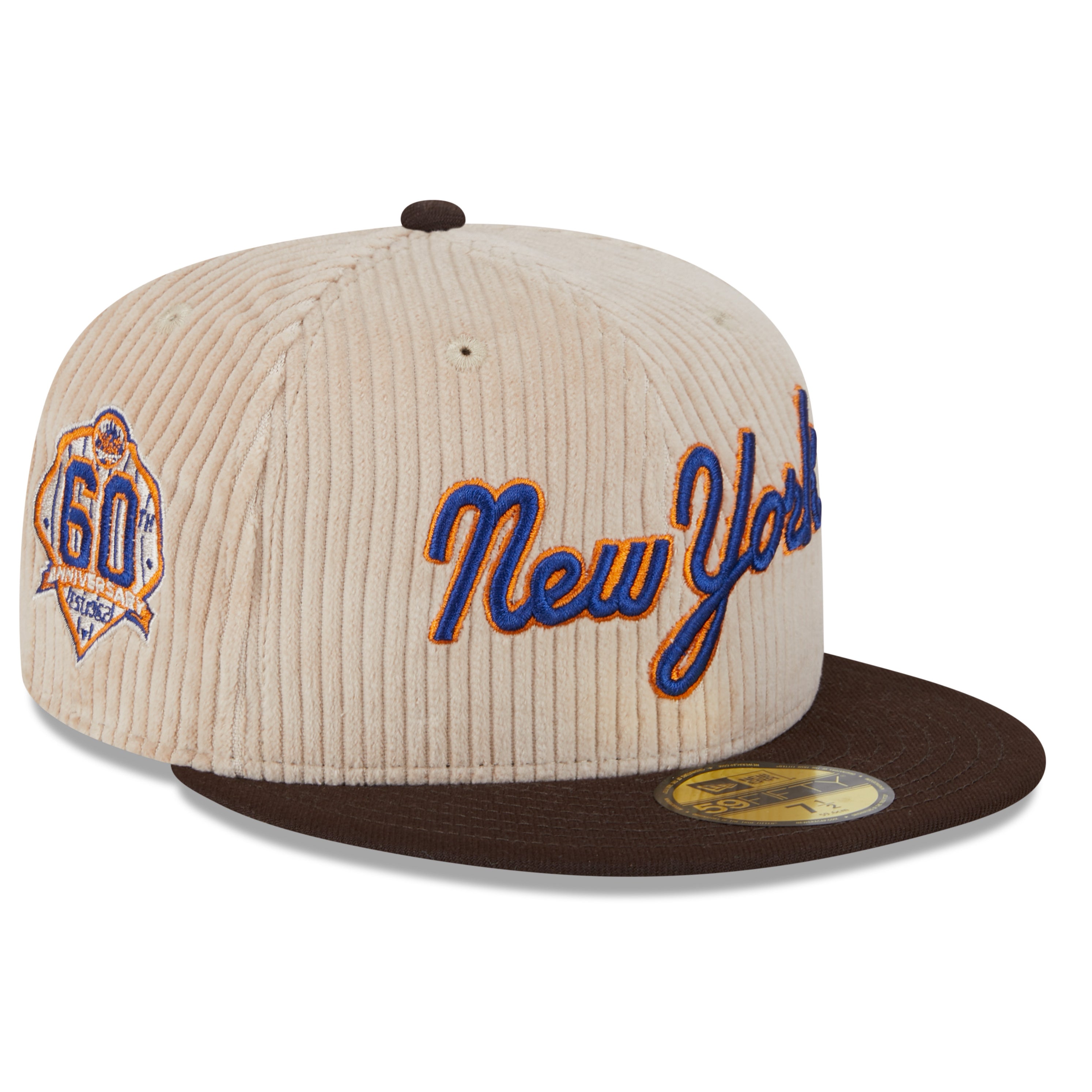 NEW ERA 59FIFTY MLB NEW YORK METS FALL CORD 60TH ANNIVERSARY TWO TONE / DARK GREEN UV FITTED CAP