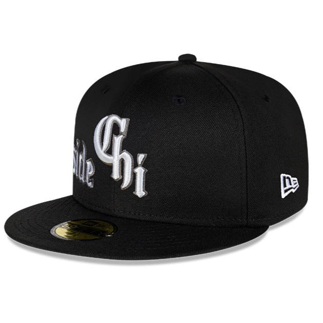 NEW ERA 59FIFTY MLB CHICAGO WHITE SOX CITYCON BLACK / GREY UV FITTED CAP