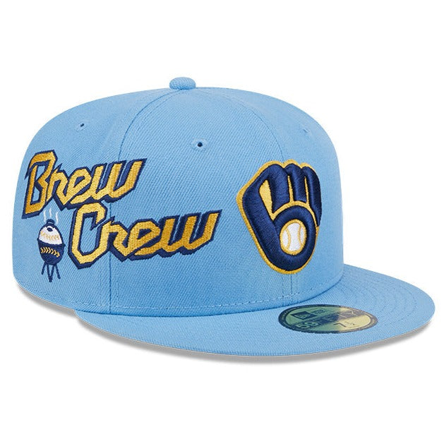 NEW ERA 59FIFTY MLB MILWAUKEE BREWERS CITYCON BLUE / GREY UV FITTED CAP