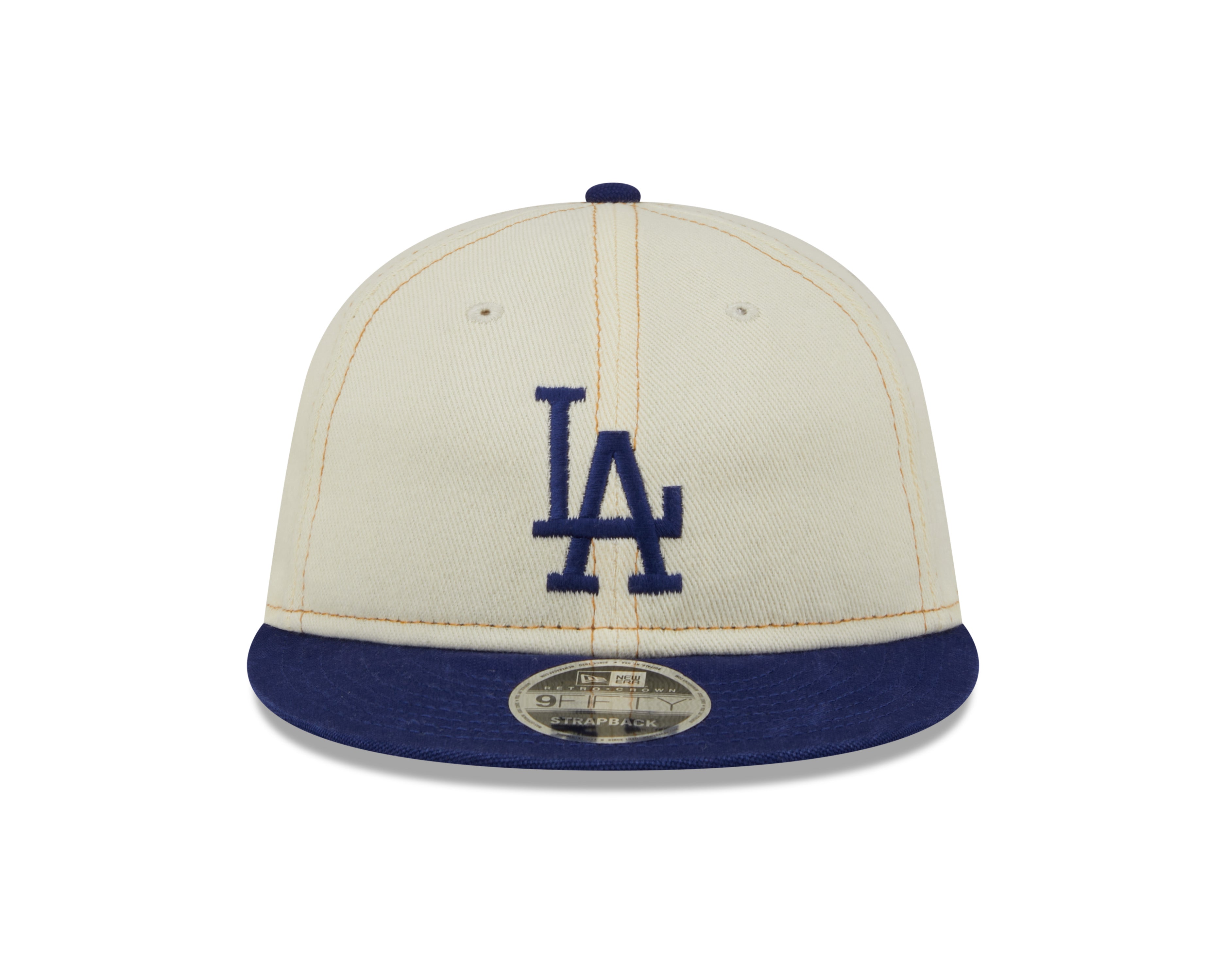 NEW ERA RC9FIFTY OF MLB LOS ANGELES DODGERS CHROME DENIM STRAPBACK CAP