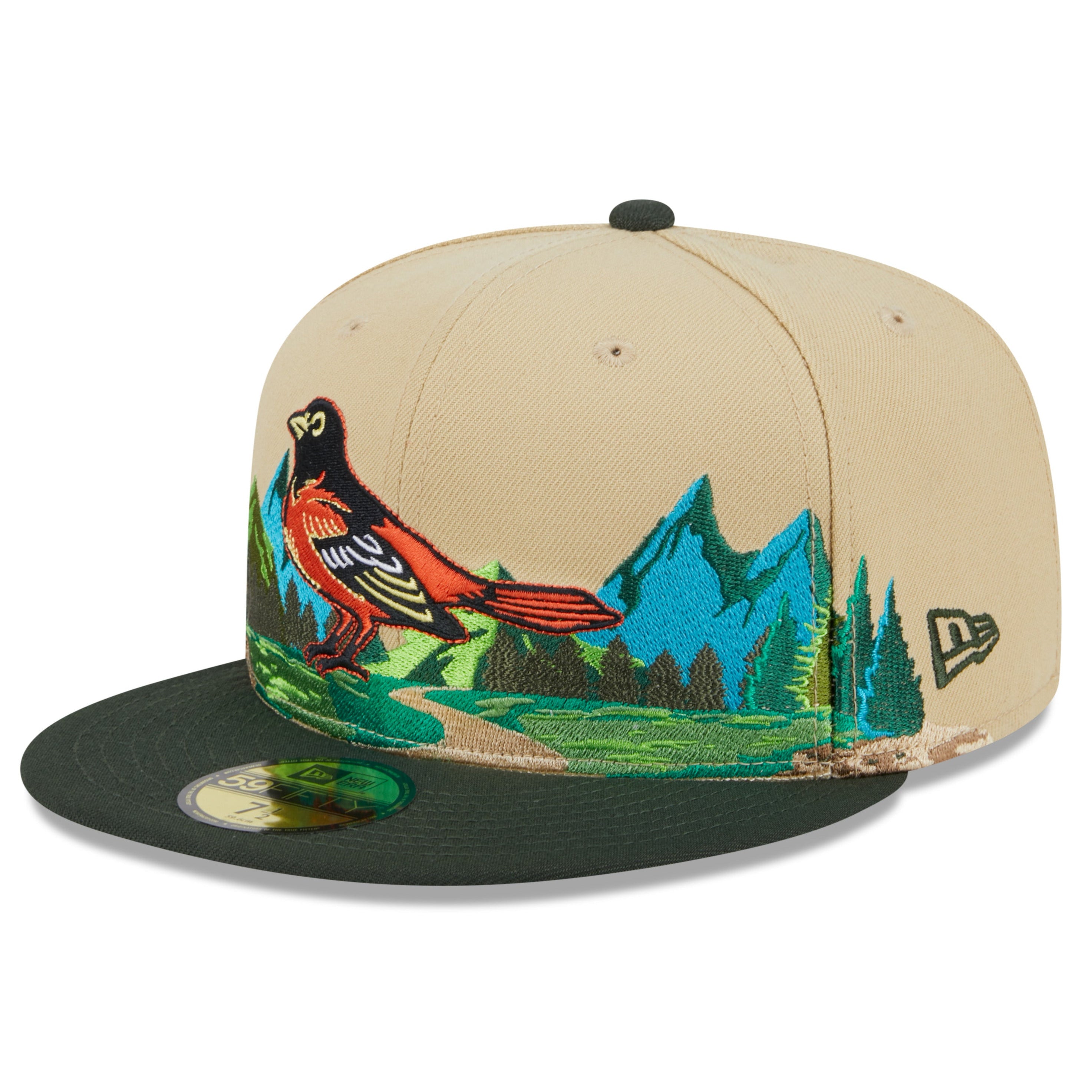 NEW ERA 59FIFTY MLB BALTIMORE ORIOLES TEAM LANDSCAPE TWO TONE / GREY UV FITTED CAP
