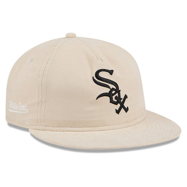 NEW ERA RC9FIFTY OF MLB CHICAGO WHITE SOX BRUSHED NYLON LIGHT BEIGE STRAPBACK CAP