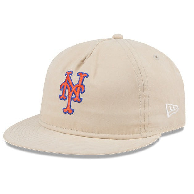NEW ERA RC9FIFTY OF MLB NEW YORK METS BRUSHED NYLON LIGHT BEIGE STRAPBACK CAP