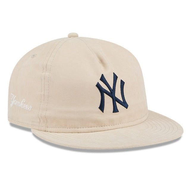 NEW ERA RC9FIFTY OF MLB NEW YORK YANKEES BRUSHED NYLON LIGHT BEIGE STRAPBACK CAP