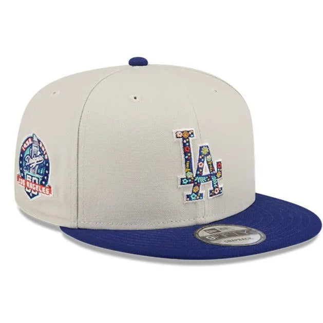 NEW ERA 9FIFTY LOS ANGELES DODGERS FLORAL FILL TWO TONE SNAPBACK CAP