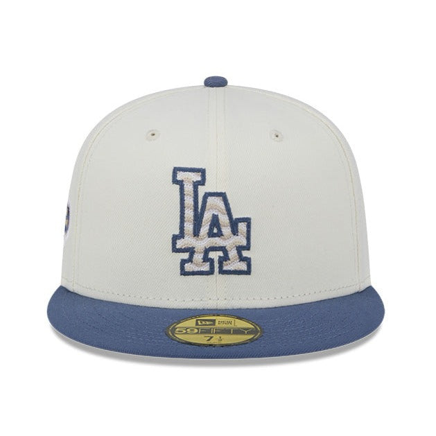 NEW ERA 59FIFTY MLB LOS ANGELES DODGERS WAVY CHAINSTITCH TWO TONE / GREY UV FITTED CAP