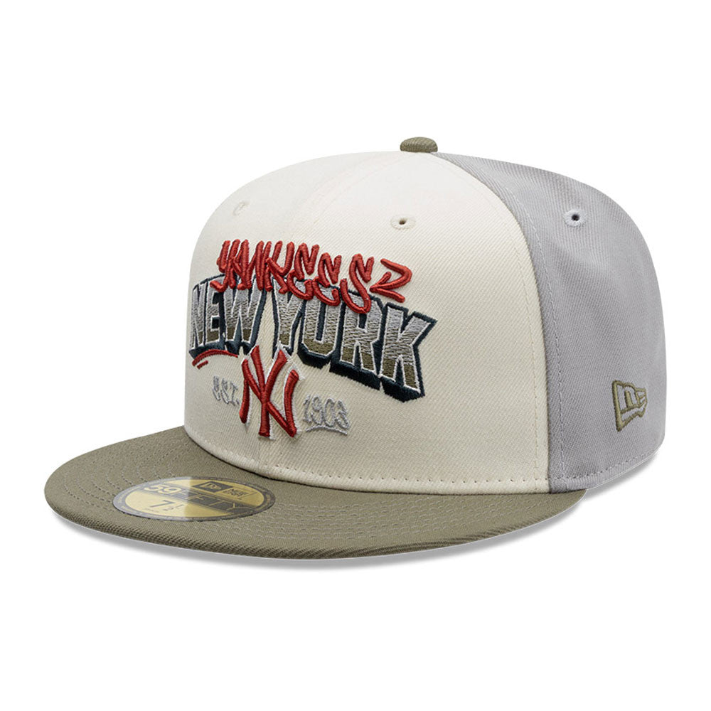NEW YORK YANKEES MLB STONE GREY TWO TONE CARDINAL RED UV / NEW ERA 59FIFTY