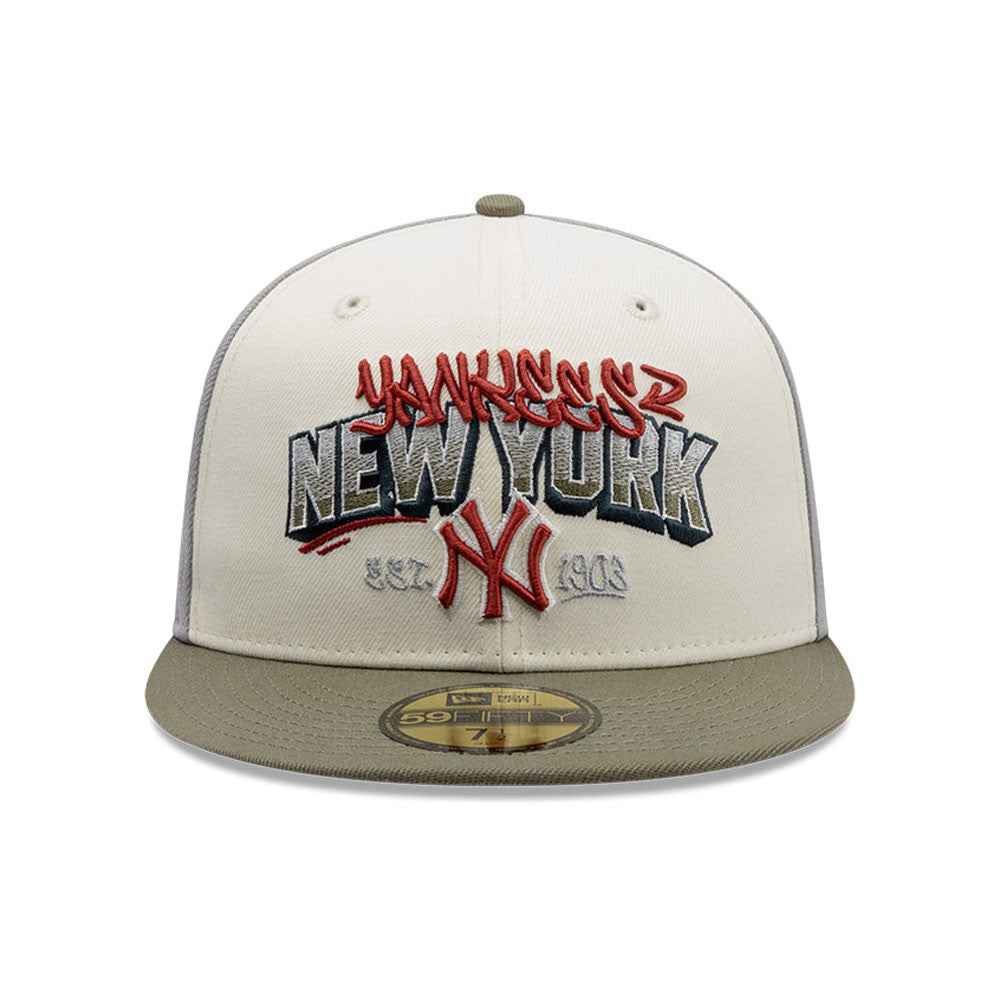 NEW YORK YANKEES MLB STONE GREY TWO TONE CARDINAL RED UV / NEW ERA 59FIFTY