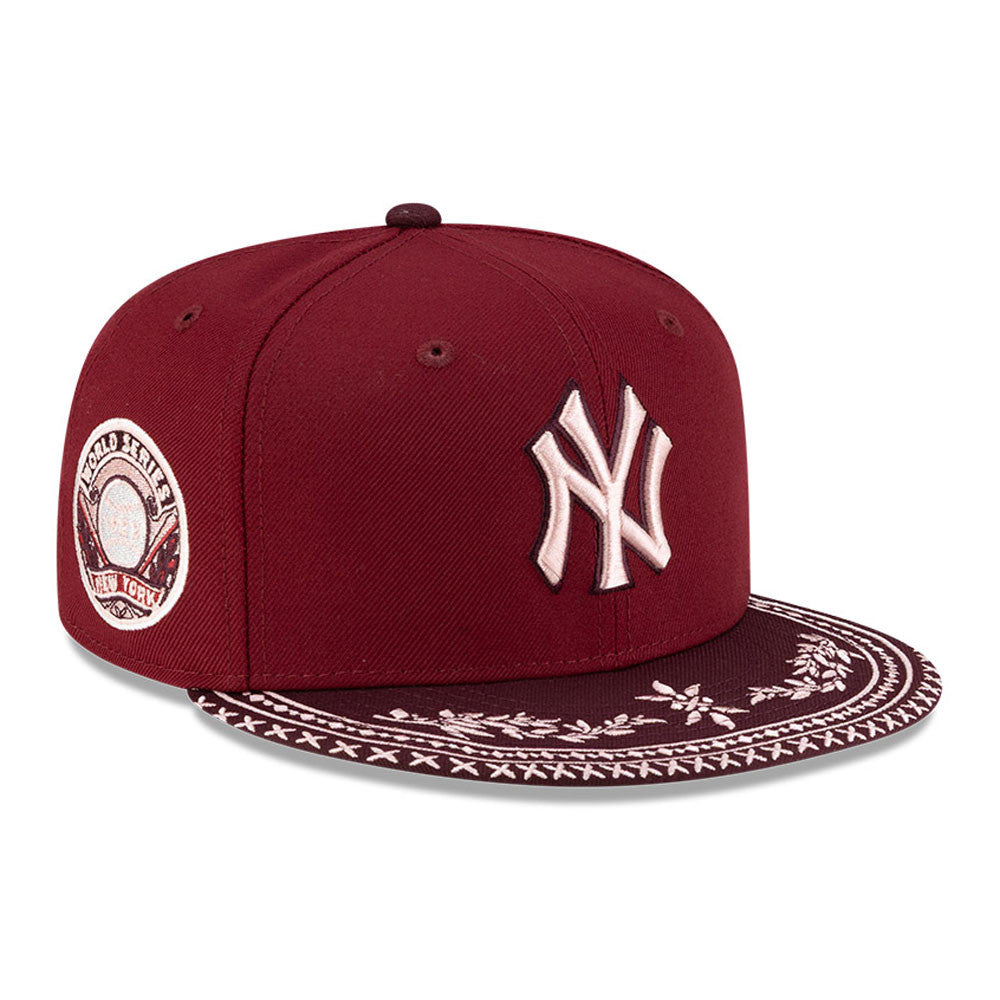 NEW YORK YANKEES MLB FLOURISHES RED MAROON WS 1923 / NEW ERA 59FIFTY