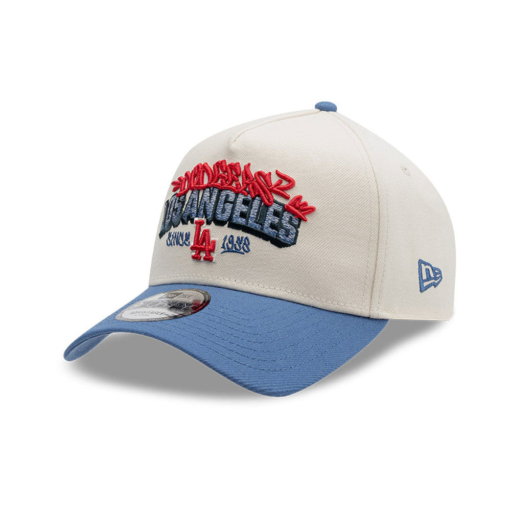 LOS ANGELES DODGERS MLB CHROME WHITE LIGHT BLUE TWO TONE / NEW ERA 9FORTY A-FRAME