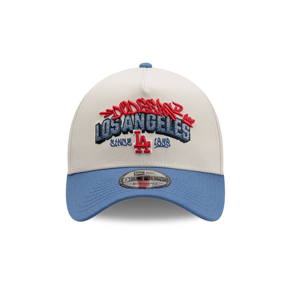 LOS ANGELES DODGERS MLB CHROME WHITE LIGHT BLUE TWO TONE / NEW ERA 9FORTY A-FRAME