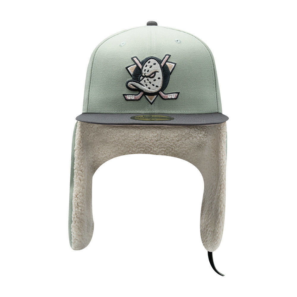 ANAHEIM ANGELS NHL PASTEL GREEN BLACK TWO TONE PINK UV / NEW ERA 59FIFTY DOGEAR CAP