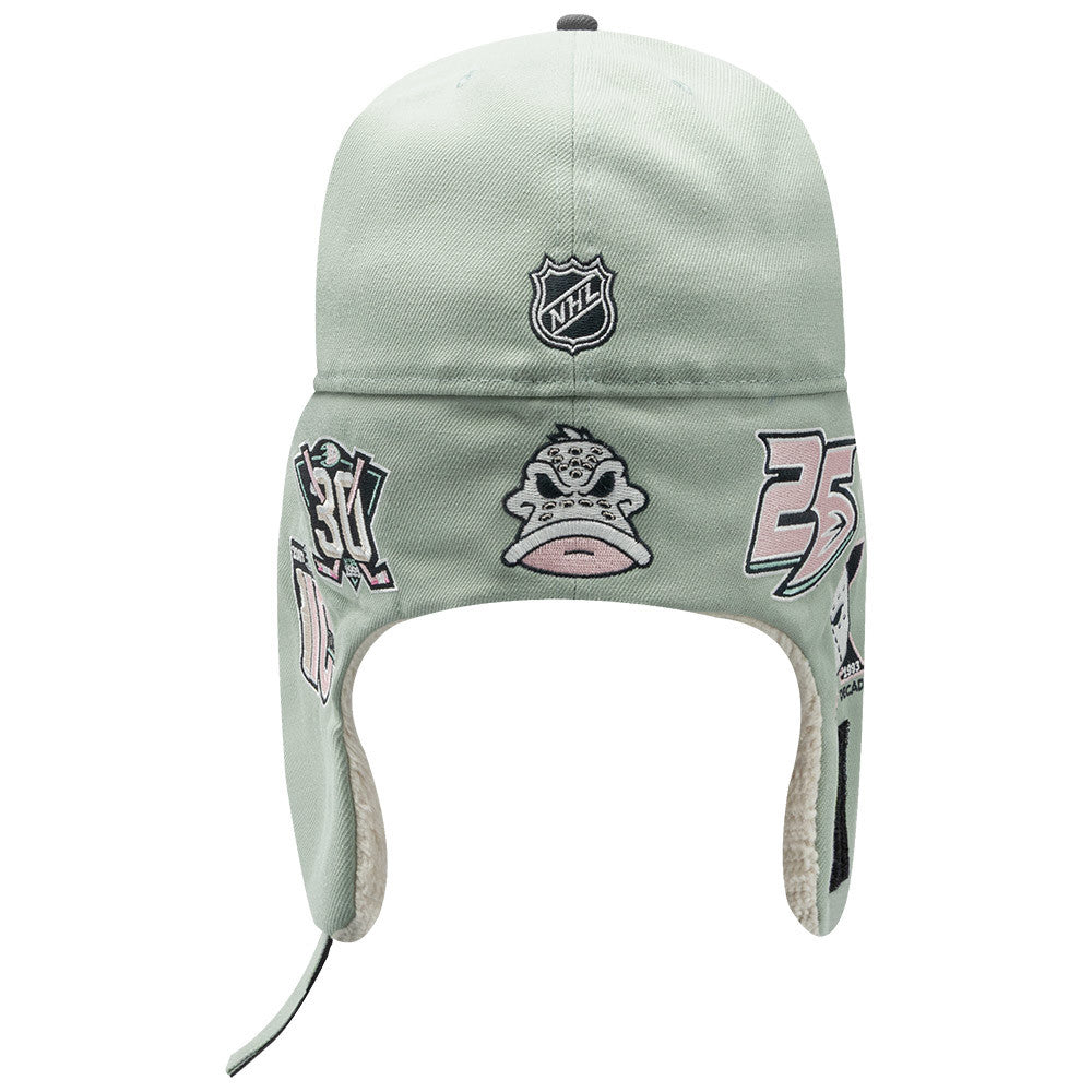 ANAHEIM ANGELS NHL PASTEL GREEN BLACK TWO TONE PINK UV / NEW ERA 59FIFTY DOGEAR CAP