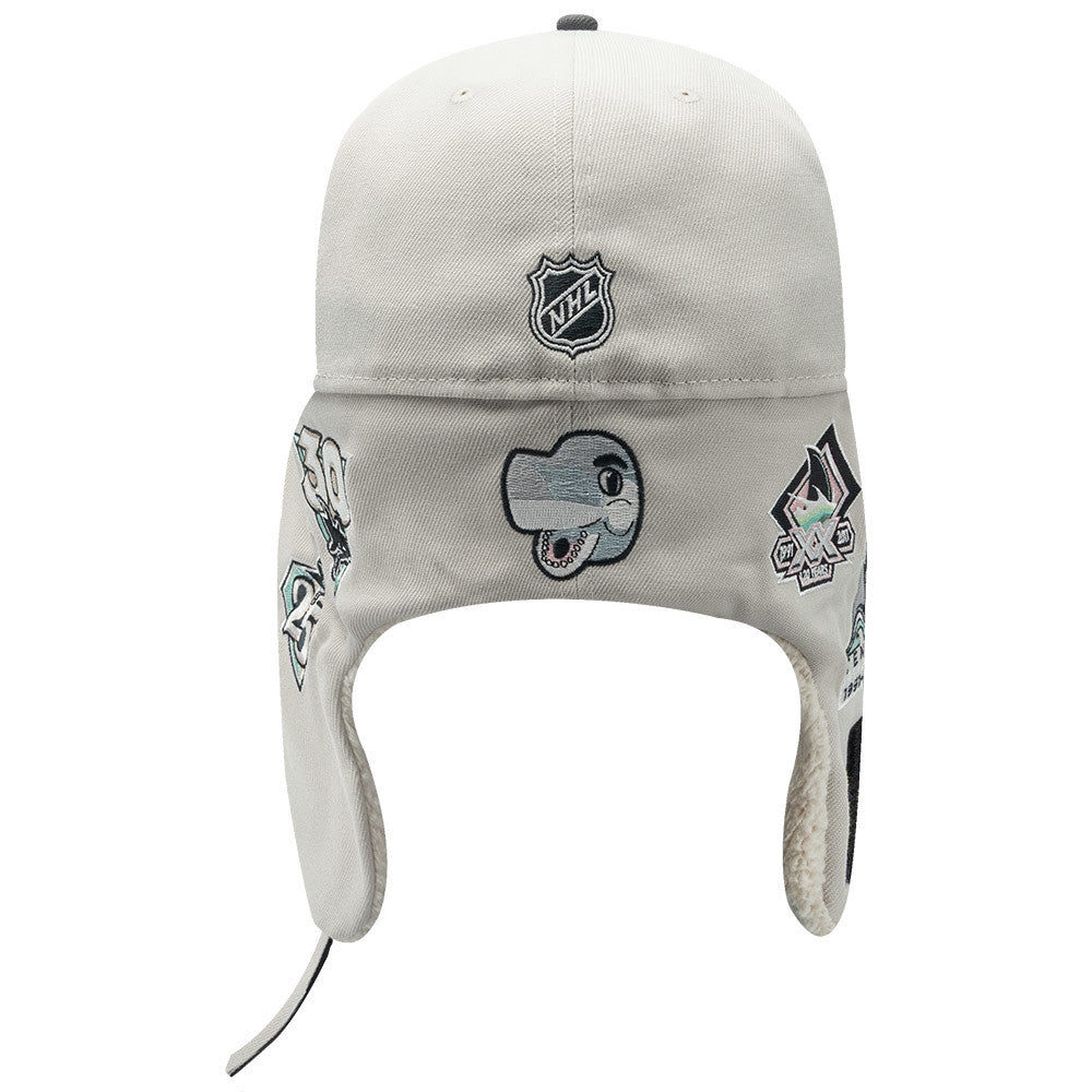 SAN JOSE SHARKS NHL LIGHT BEIGE DARK GREY TWO TONE/ NEW ERA 59FIFTY DOGEAR CAP