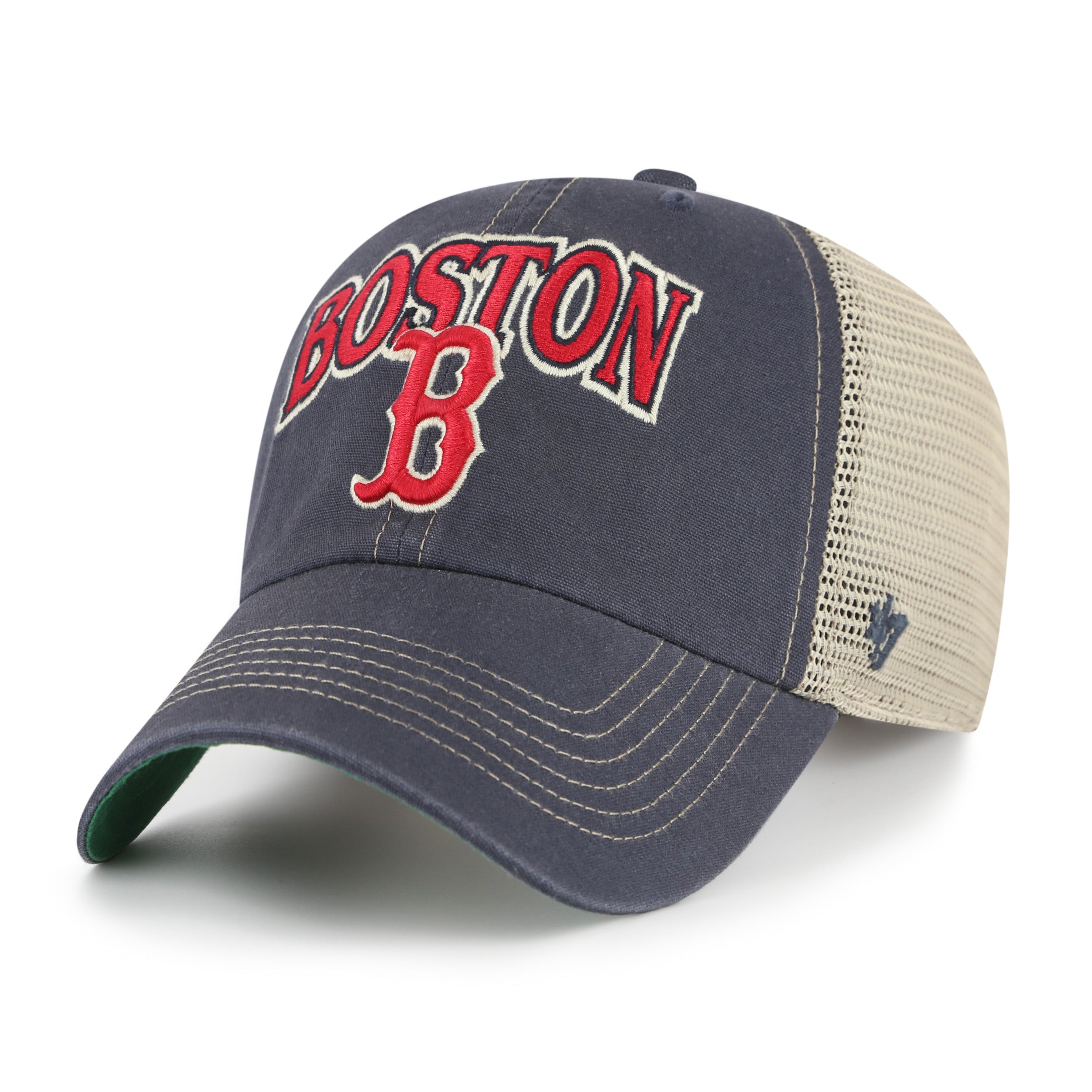BOSTON RED SOX MLB NAVY WHITE TWO TONE KELLY GREEN UV / '47 TUSCALOOSA CLEAN UP