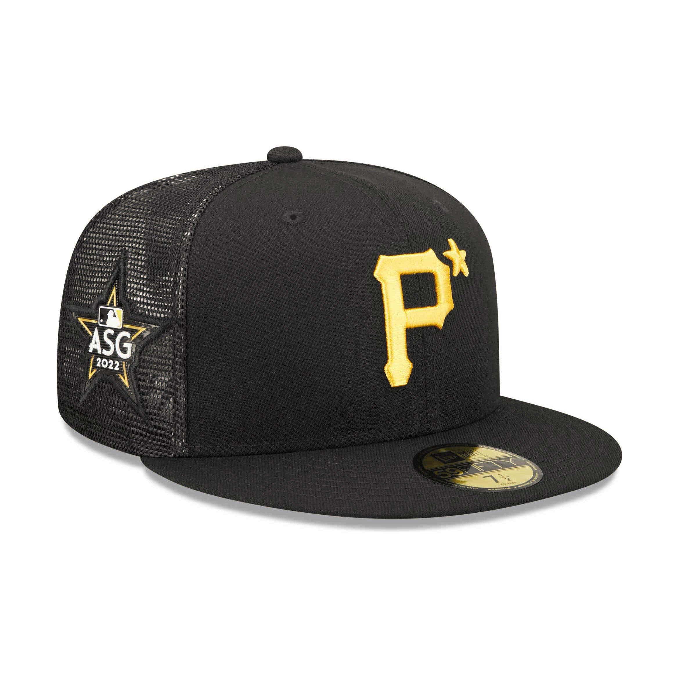 NEW ERA 59FIFTY MLB PITTSBURGH PIRATES ALL STAR GAME 2022 BLACK / TROPIC GREY UV FITTED TRUCKER CAP