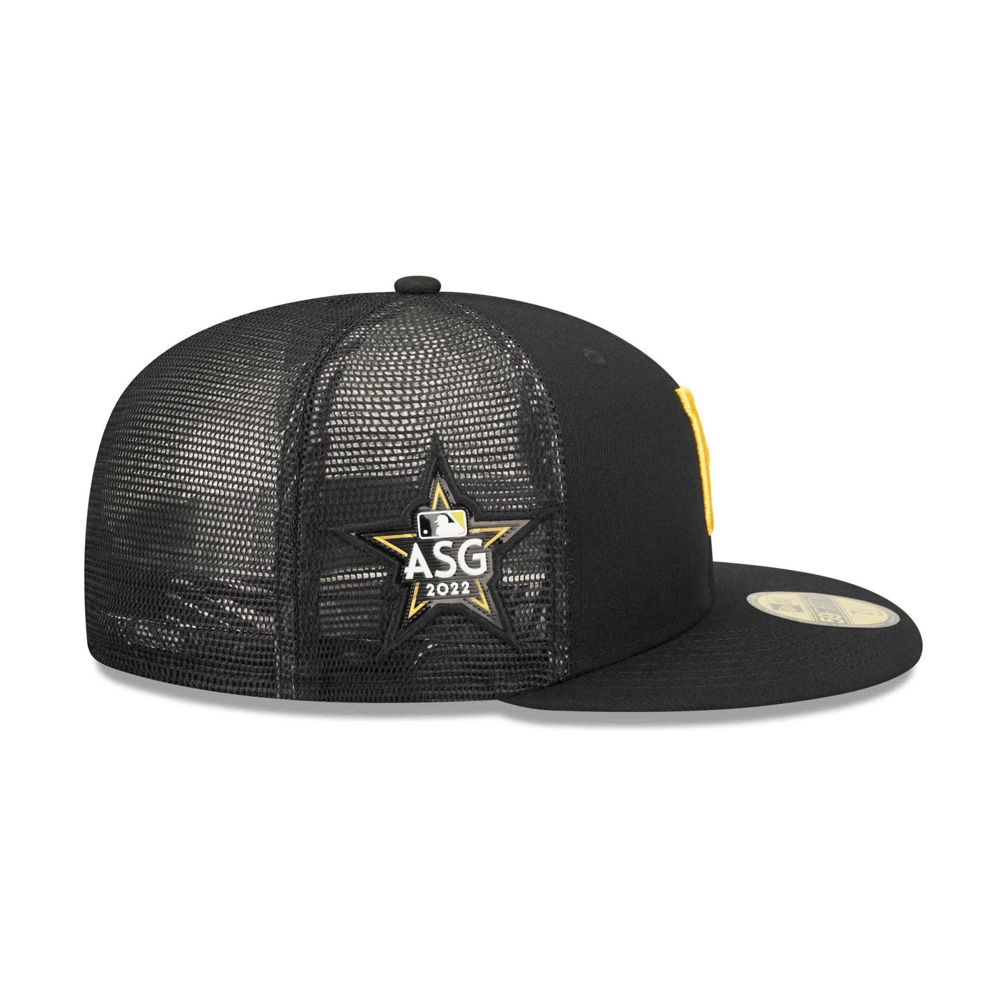 NEW ERA 59FIFTY MLB PITTSBURGH PIRATES ALL STAR GAME 2022 BLACK / TROPIC GREY UV FITTED TRUCKER CAP
