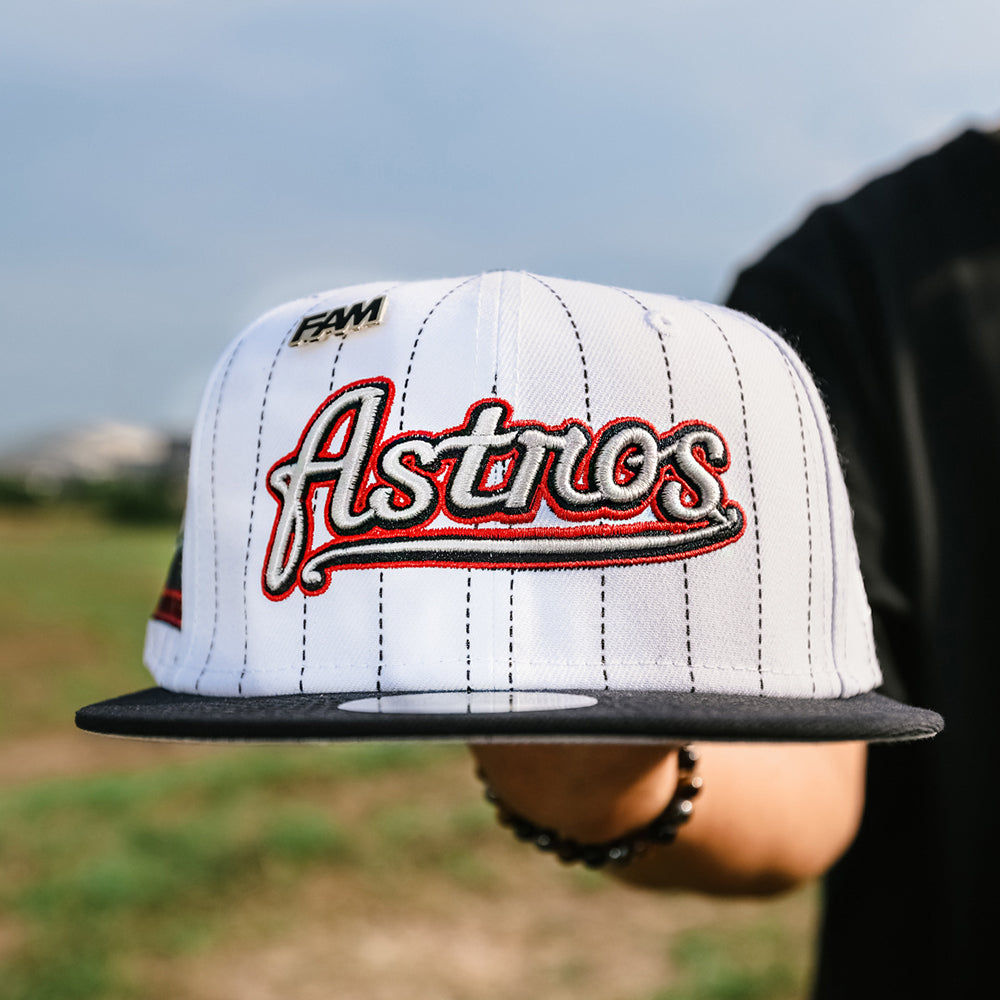 EXCLUSIVE NEW ERA 59FIFTY MLB HOUSTON ASTROS 60 YEARS BLACK / ENERGY RED UV FITTED CAP