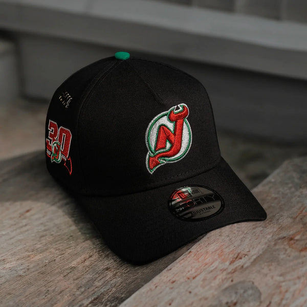 NEW JERSEY DEVILS NHL BLACK KELLY GREEN UV / NEW ERA 9FORTY A-FRAME