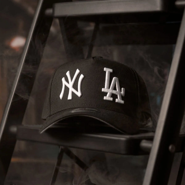 NEW ERA 9FORTY A-FRAME MLB NY x LA BLACK/GREY UV CAP SNAPBACK