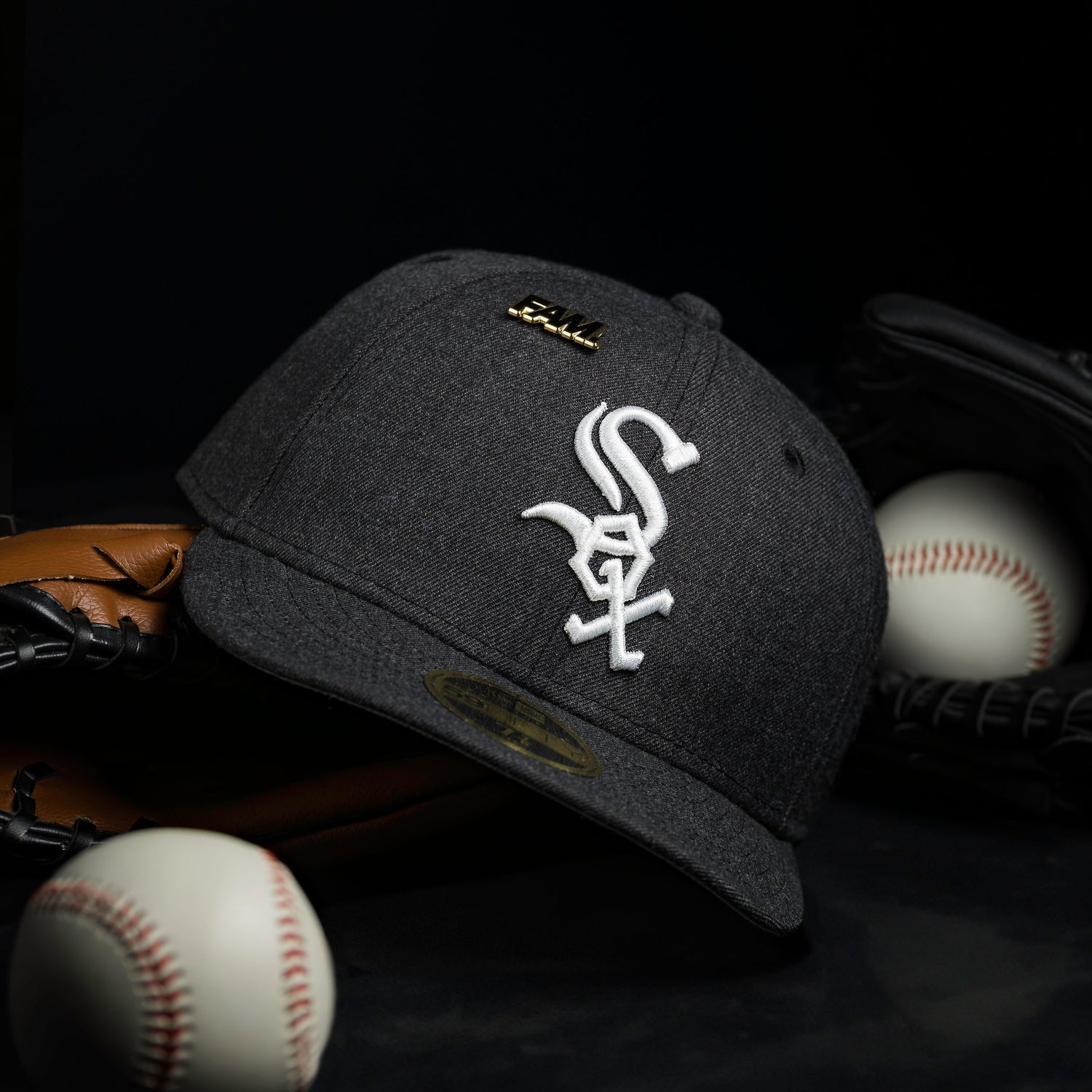 CHICAGO WHITE SOX MLB BLACK GRAY UV / NEW ERA 59FIFTY LOW PROFILE FITTED CAP
