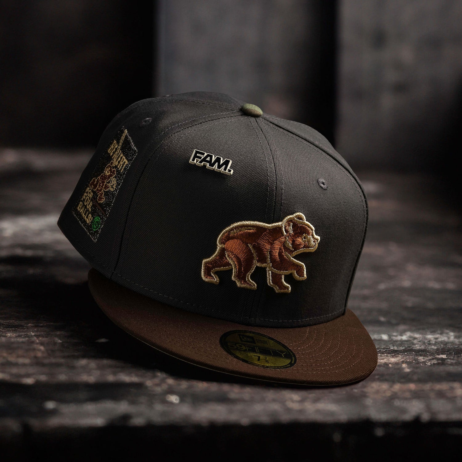 CHICAGO CUBS MLB GRAPHITE BURNT WOOD TWO TONE GREY UV / NEW ERA 59FIFTY CAP